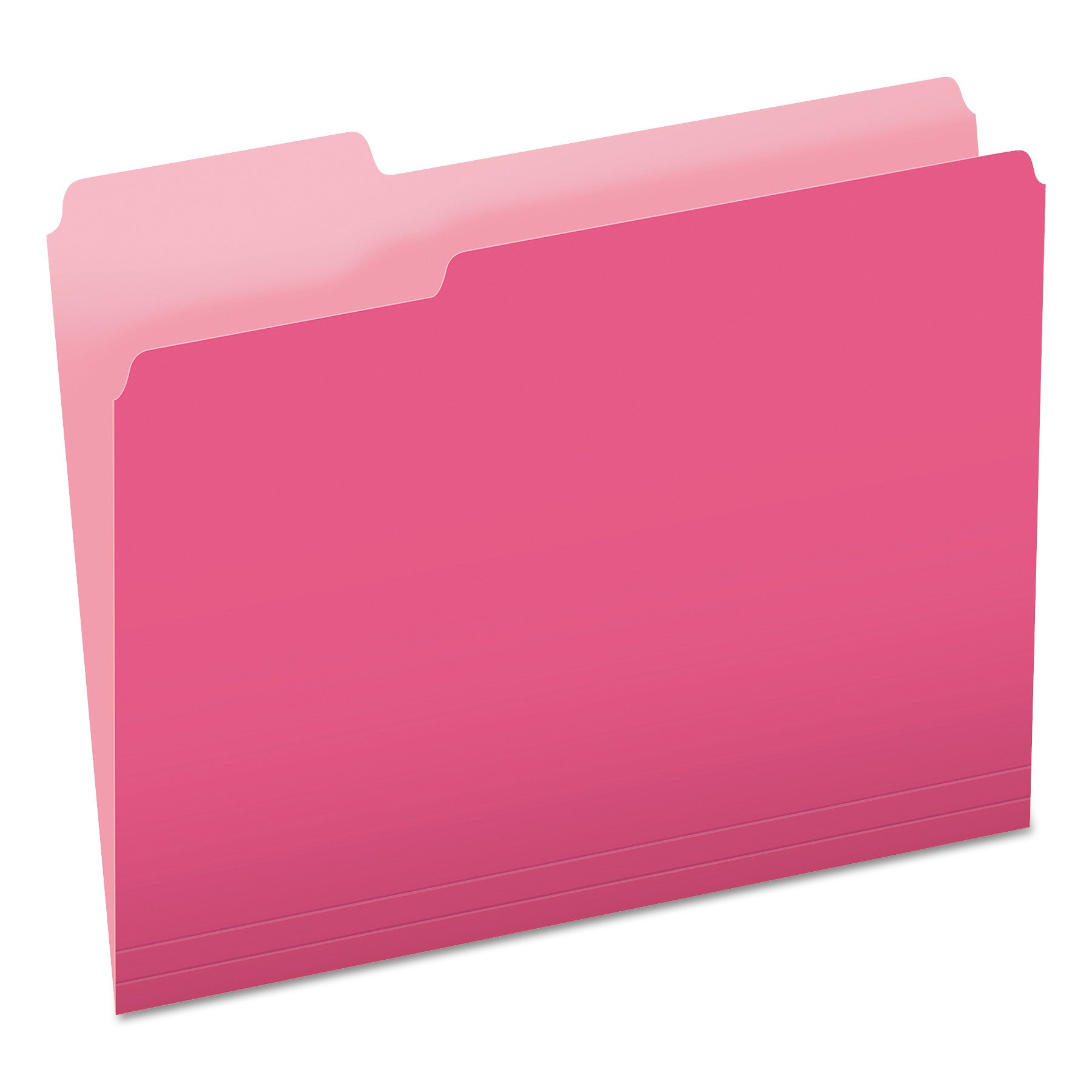 Pendaflex 1/3 Tab Cut Letter Recycled Top Tab File Folder - 8 1/2" x 11" - Top Tab Location - Assorted Tab Position - 11 pt. - 1 Plys - Pink - Acid-free - 10% Recycled - 100 / Box