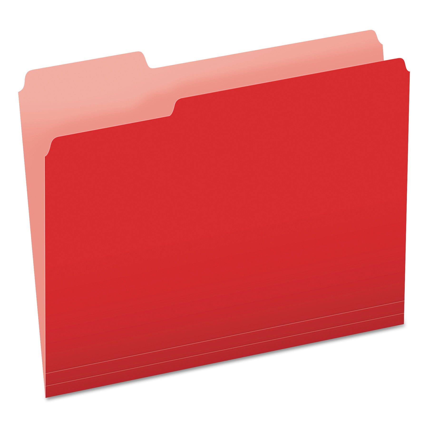 Pendaflex 1/3 Tab Cut Letter Recycled Top Tab File Folder - 8 1/2" x 11" - Top Tab Location - Assorted Tab Position - 11 pt. - 1 Plys - Red - Acid-free - 10% Recycled - 100 / Box