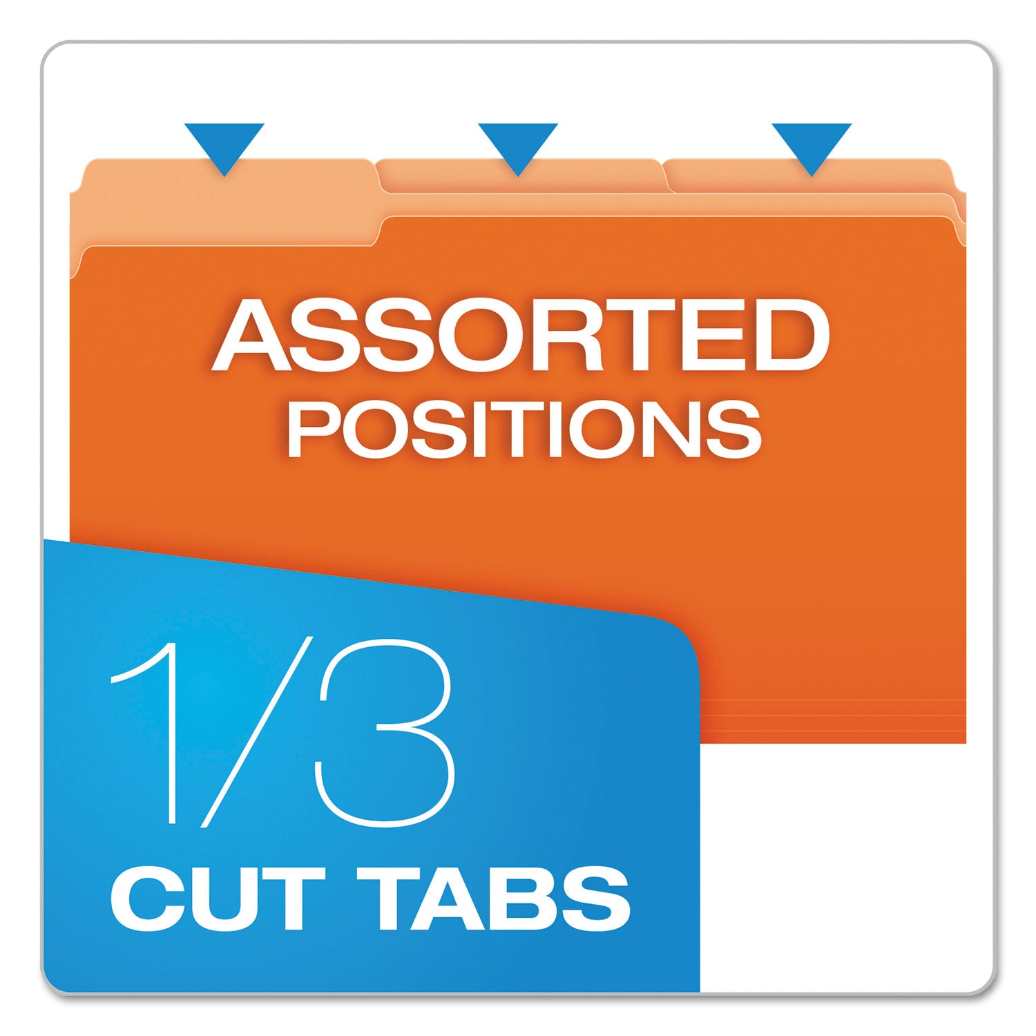 Pendaflex 1/3 Tab Cut Legal Recycled Top Tab File Folder - 8 1/2" x 14" - Top Tab Location - Assorted Tab Position - 11 pt. - 1 Plys - Orange - Acid-free - 10% Recycled - 100 / Box