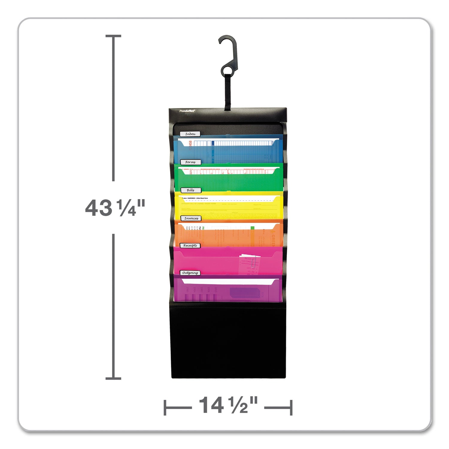 Pendaflex Letter Expanding File - 8 1/2" x 11" - 6 Pocket(s) - Polypropylene - Assorted - Water Resistant, Hook - 1 Each