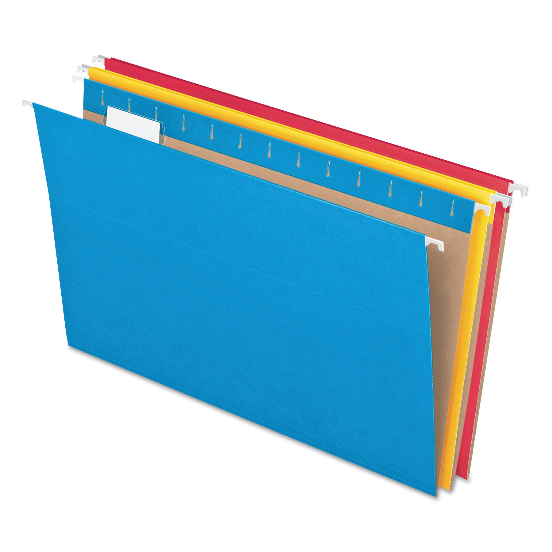 Pendaflex 1/5 Tab Cut Letter Size Hanging File Folders, 11 pt., Assorted Colors, 100% Recycled, 25/Box