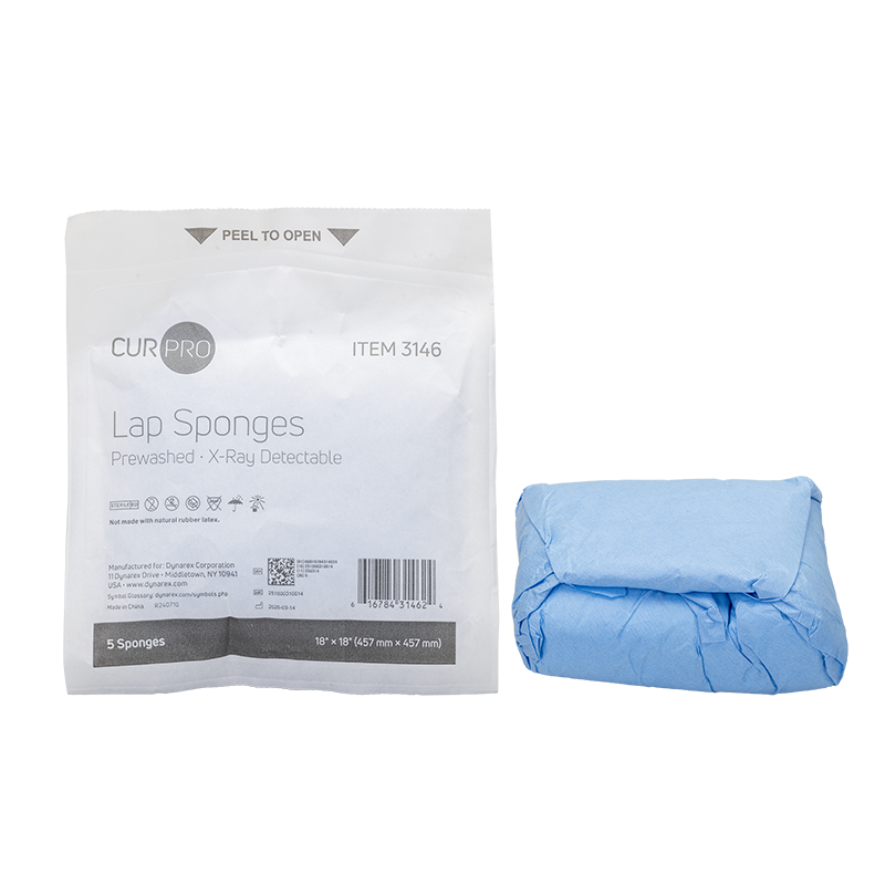 Lap Sponge - Pre-washed - Sterile, 18" x 18", 40/5/cs