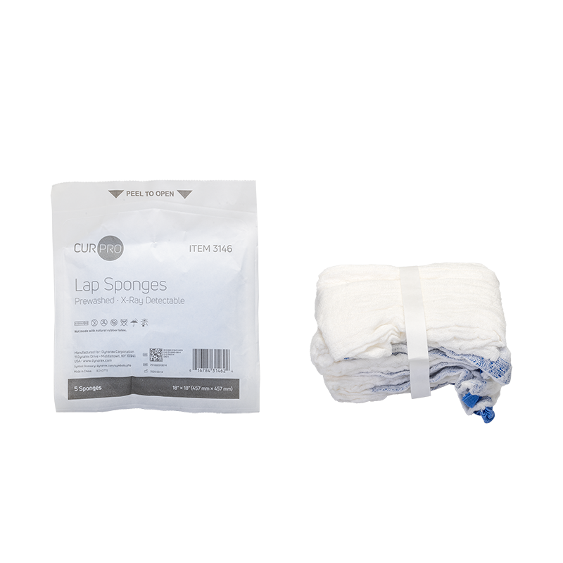 Lap Sponge - Pre-washed - Sterile, 18" x 18", 40/5/cs