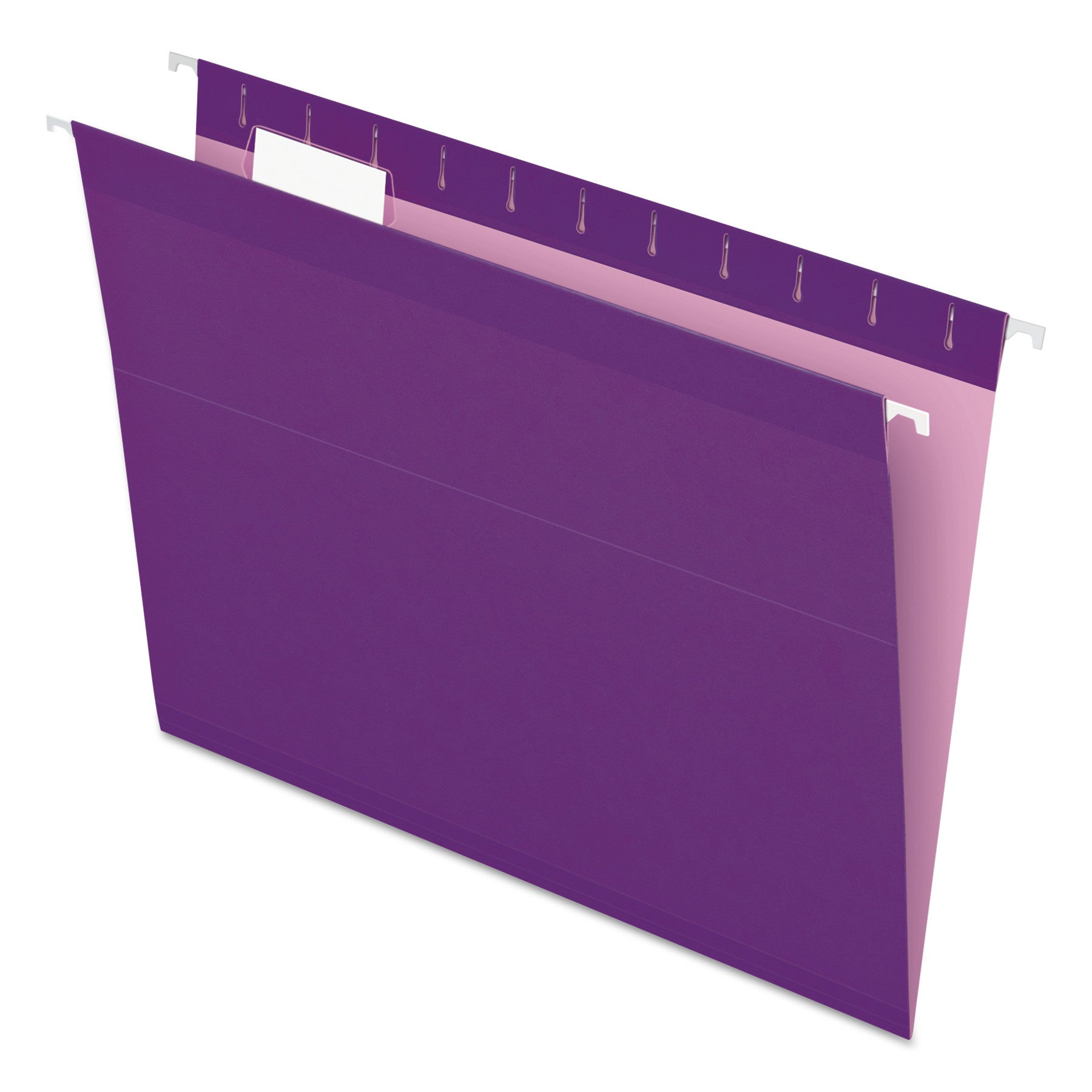 Pendaflex 1/5 Tab Cut Letter Recycled Hanging Folder - 8 1/2" x 11" - Violet - Reinforced - 10% Recycled - 25 / Box