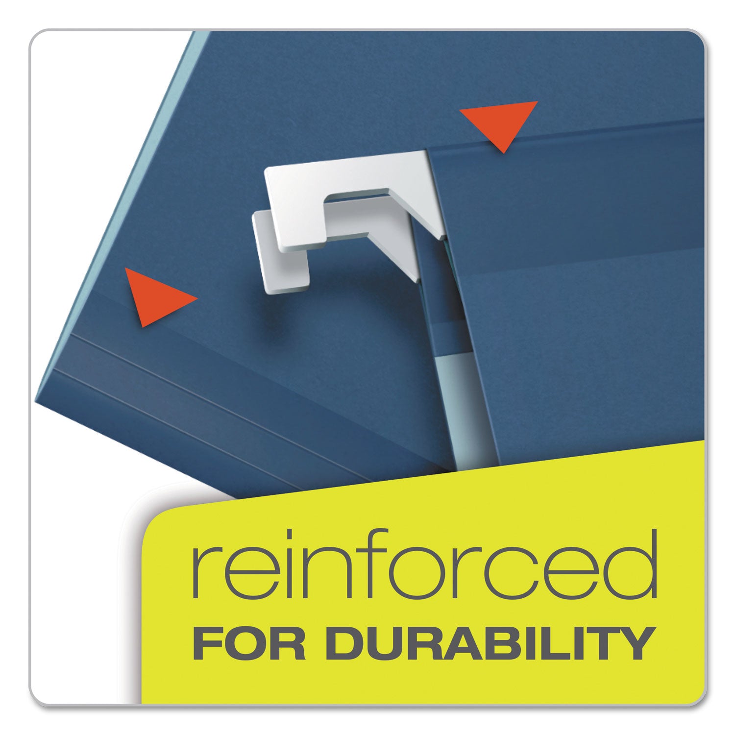 Pendaflex 1/5 Tab Cut Legal Hanging Folders, 8 1/2" x 14", Internal Pocket, 11 pt., Navy, Reinforced, Tear Resistant, Durable, 25/Box