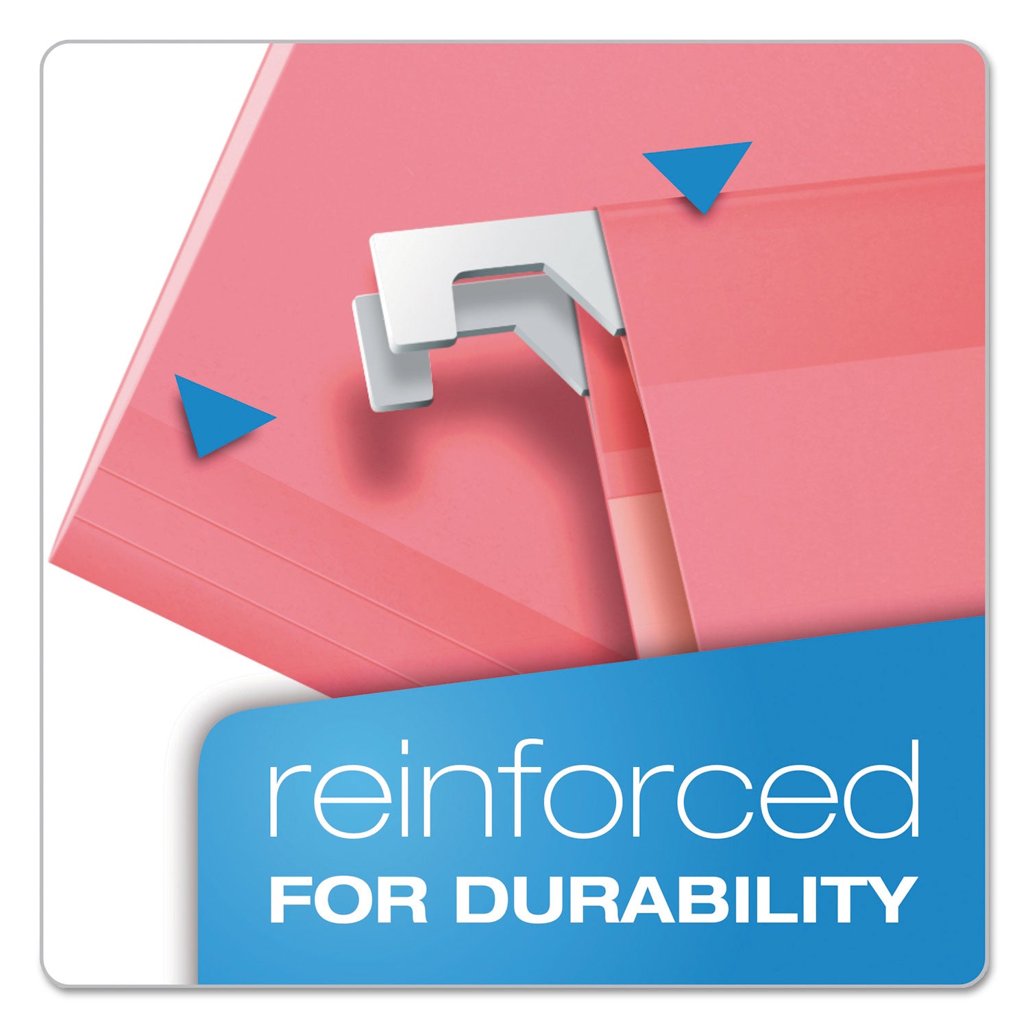 Pendaflex 1/5 Tab Cut Legal Recycled Hanging Folder - 8 1/2" x 14" - Pink - Reinforced - 10% Recycled - 25 / Box