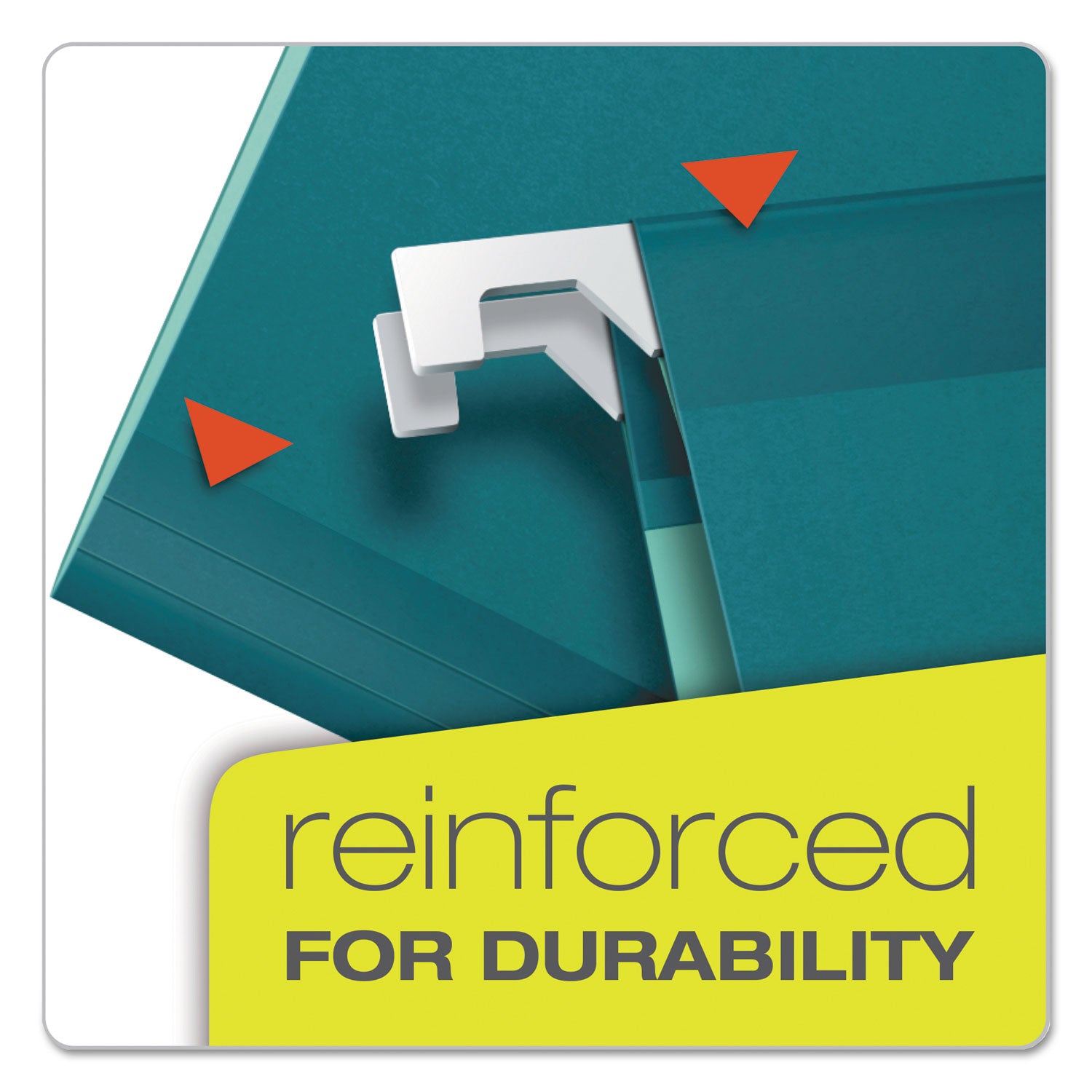 Pendaflex 1/5 Tab Cut Legal Hanging Folders, 8 1/2" x 14", Internal Pocket, 11 pt., Teal, Reinforced, Tear Resistant, Durable, 25/Box