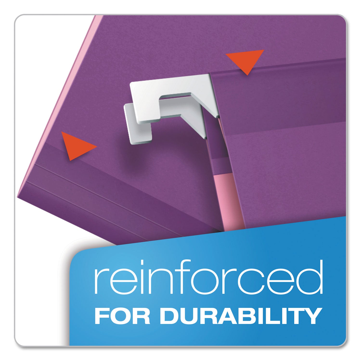 Pendaflex Legal Size 1/5 Tab Cut Hanging Folders, Violet, Reinforced, Tear Resistant, 10% Recycled, 8 1/2" x 14", 25/Box