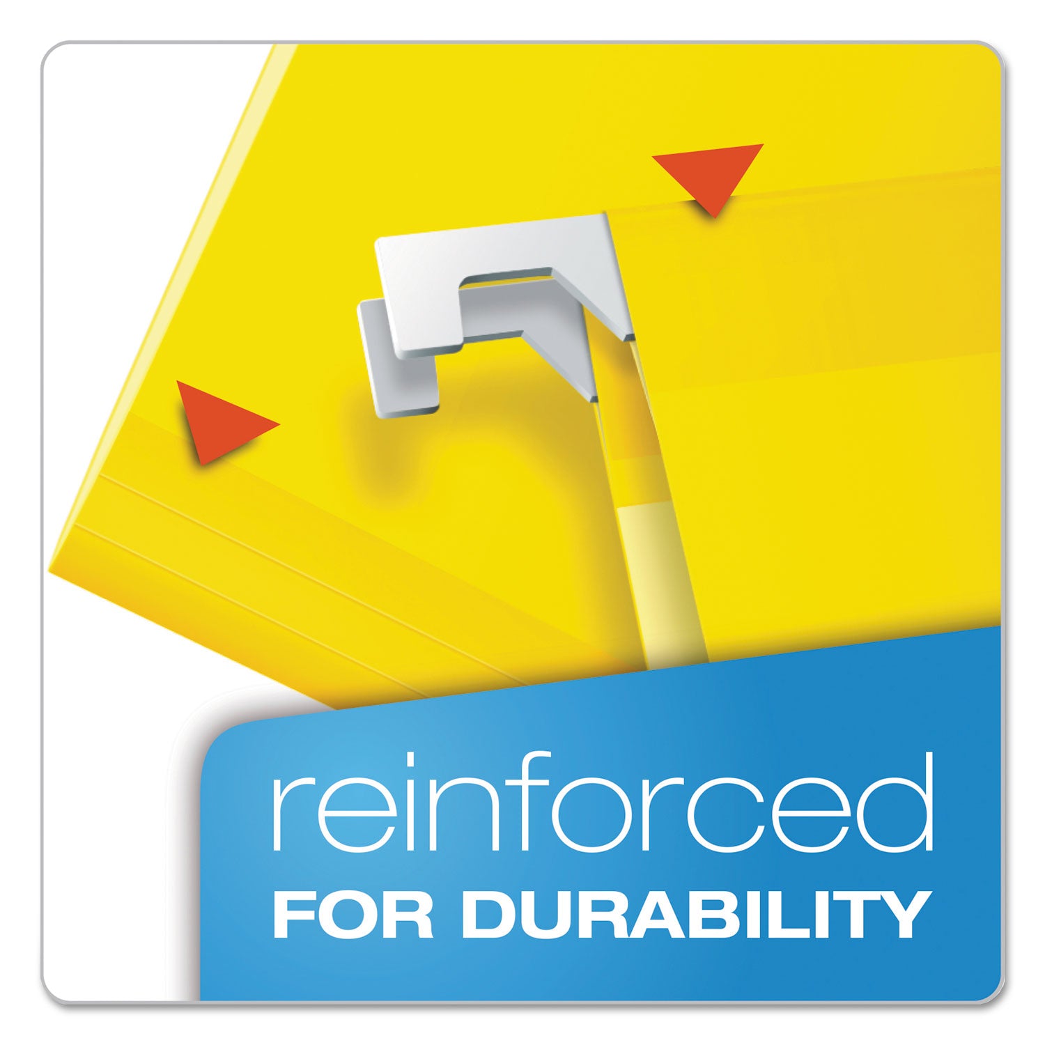 Pendaflex 1/5 Tab Cut Legal Recycled Hanging Folder - 8 1/2" x 14" - Yellow - Reinforced - 10% Recycled - 25 / Box
