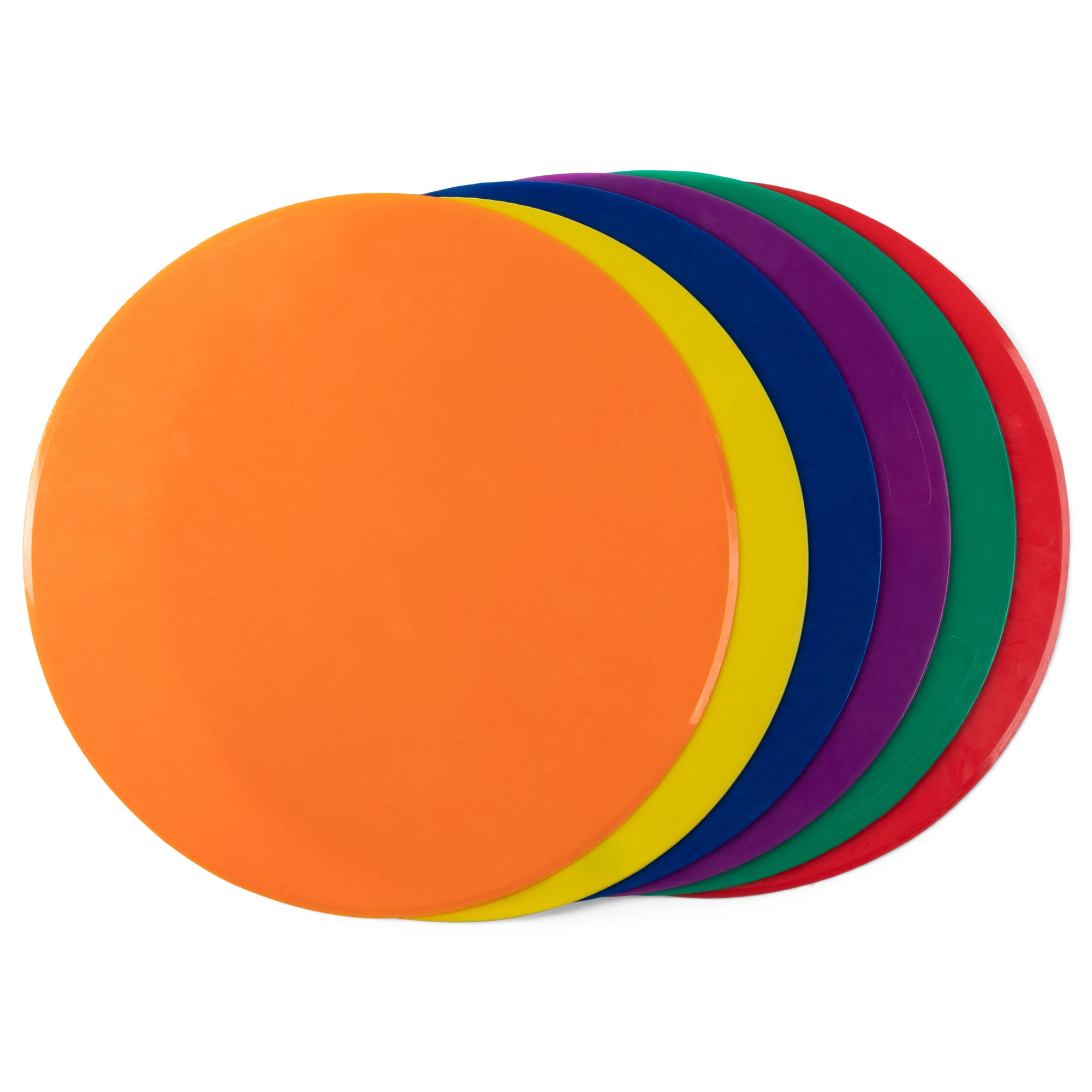 Round Poly Spot Markers, 10", 6 Assorted Colors