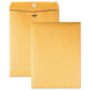 Quality Park 9 x 12 Clasp Envelopes with Deeply Gummed Flaps - Clasp - #90 - 9" Width x 12" Length - 28 lb - Gummed - Kraft - Kraft - 100 / Box