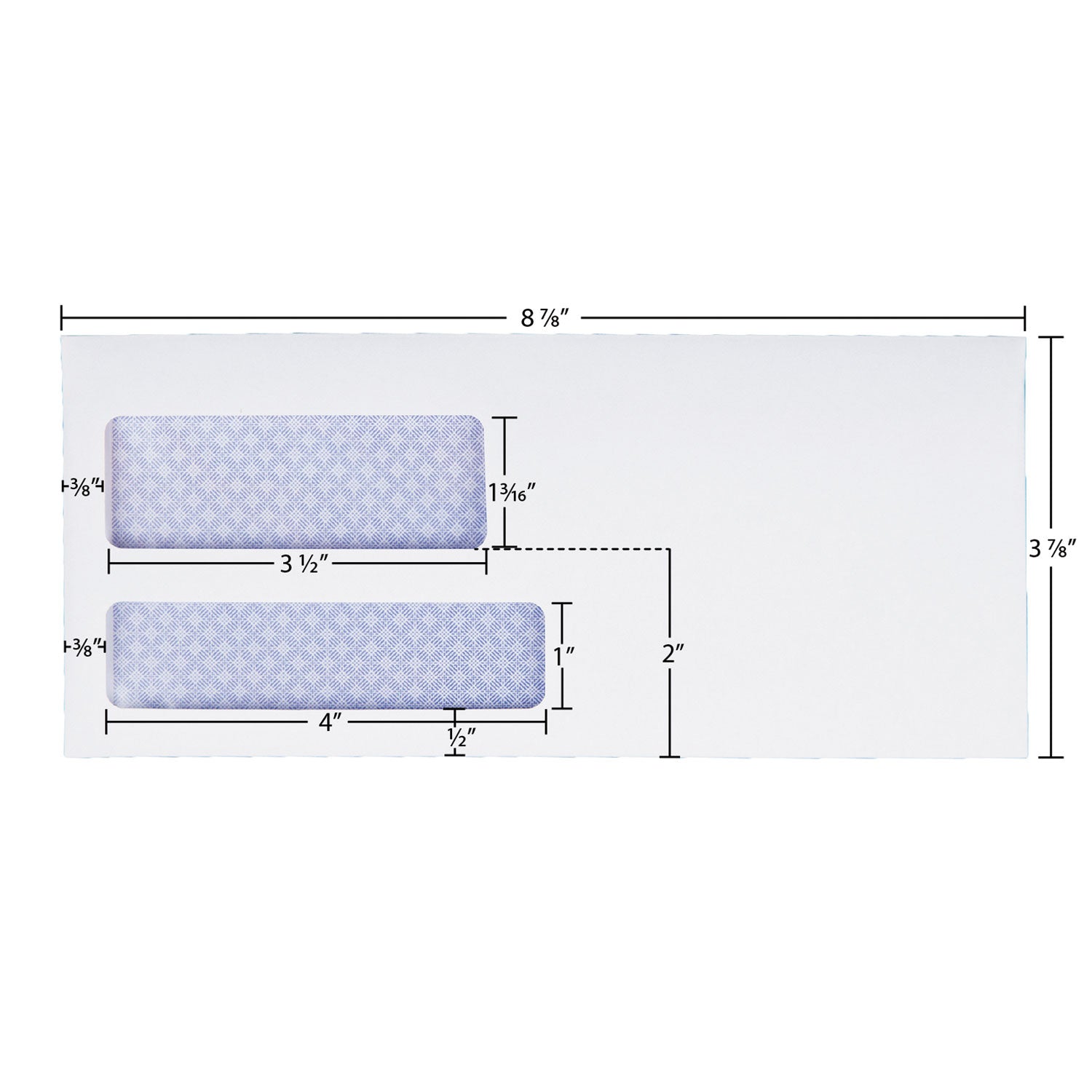 Double Window - #9 - 3 7/8" Width x 8 7/8" Length - 24 lb - Self-sealing - White - 500 / Box