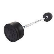 Rubber Coated Fixed Straight Barbell, 100Lb