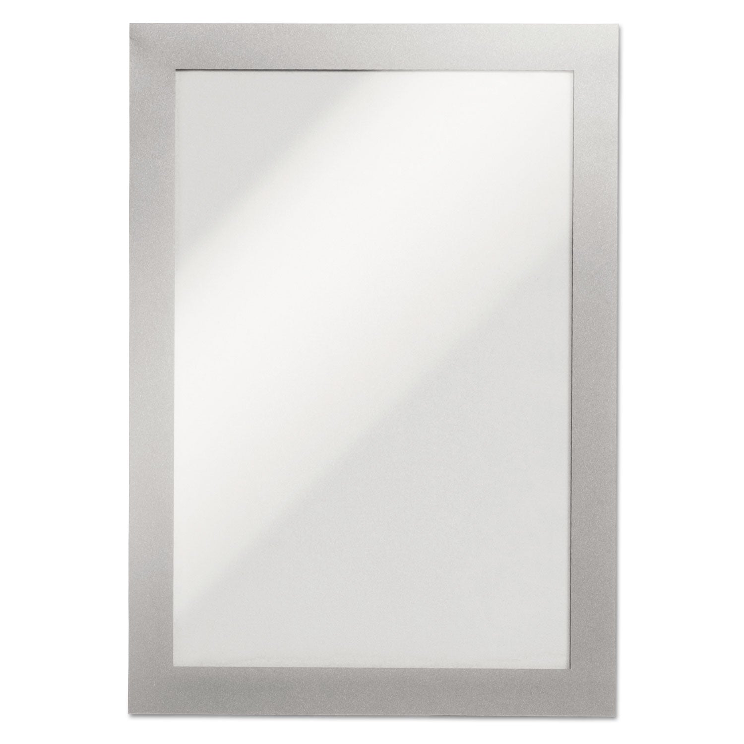 DURABLE Duraframe Half Letter, 5.50" x 8.50" Insert, Rectangle, Magnetic, Dual-sided, Self-adhesive, Repositionable, Silver, 2 Pack