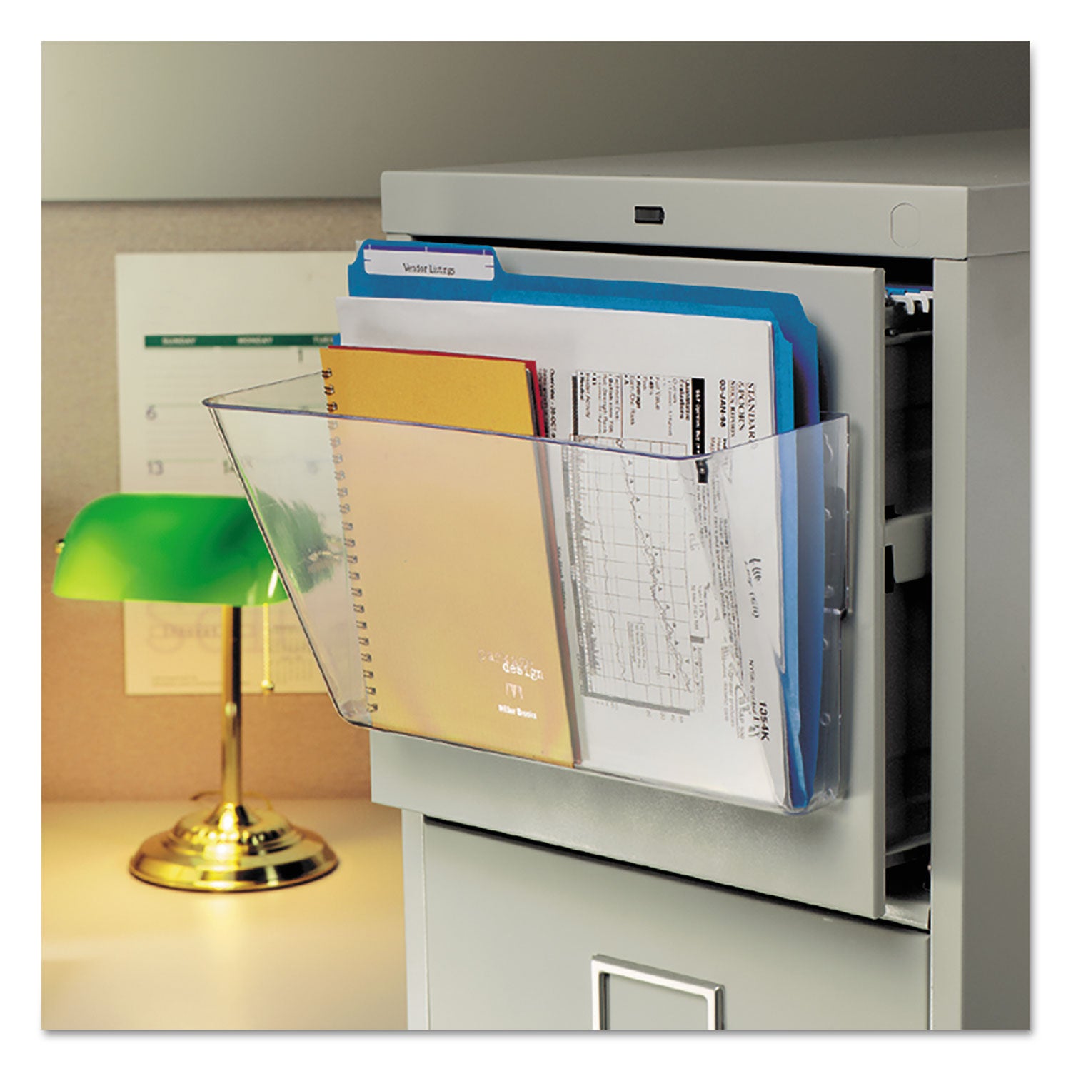 Deflecto Magnetic DocuPocket - 1 Compartment(s) - 6.37" Height x 15" Width x 3" Depth - Clear - Plastic - 1 Each