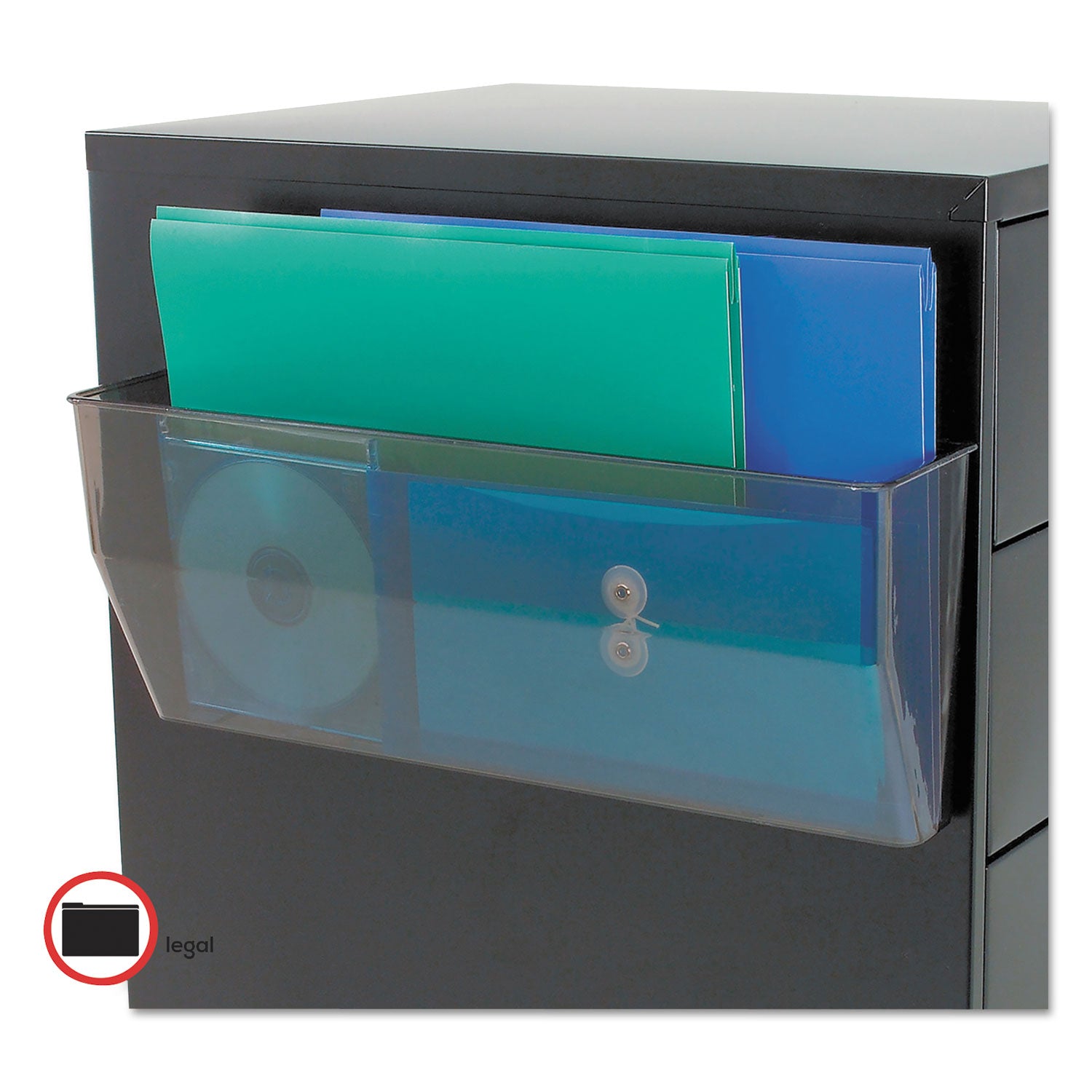 Deflecto Magnetic DocuPocket - 1 Compartment(s) - 6.37" Height x 15" Width x 3" Depth - Smoke - Plastic - 1 Each