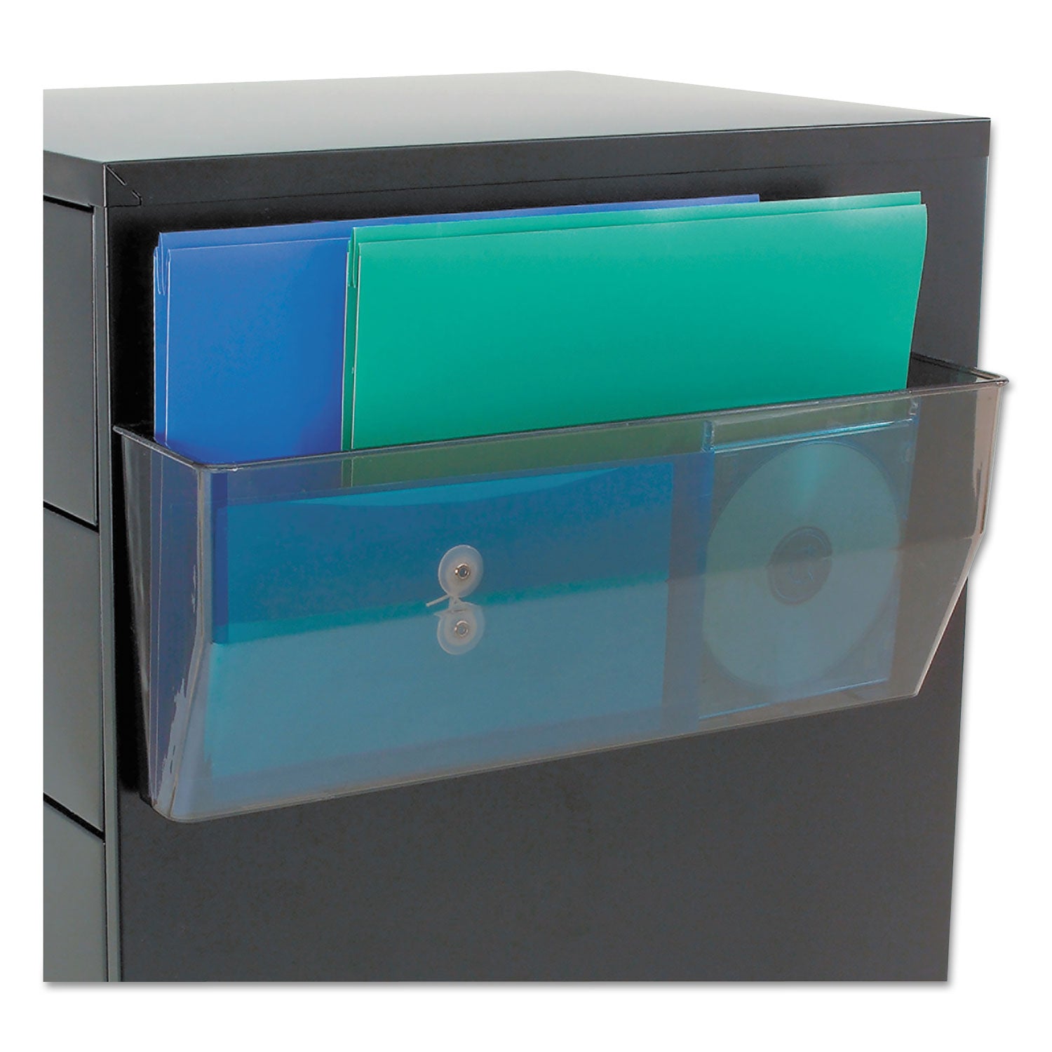Deflecto Magnetic DocuPocket - 1 Compartment(s) - 6.37" Height x 15" Width x 3" Depth - Smoke - Plastic - 1 Each