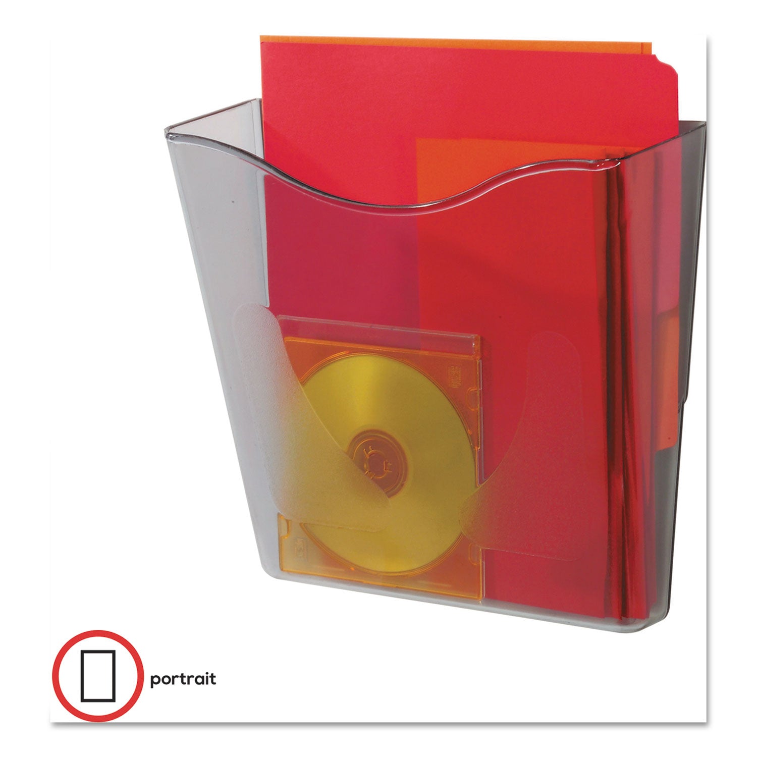 1 Pocket(s) - 10.25" Height x 10.87" Width x 4" Depth - Smoke - Plastic - 1 Each