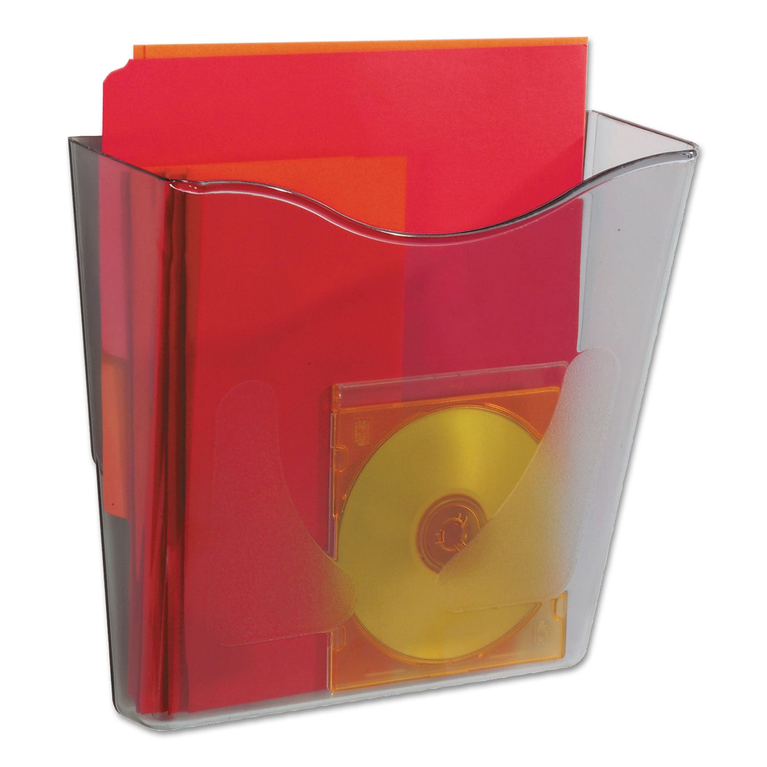 1 Pocket(s) - 10.25" Height x 10.87" Width x 4" Depth - Smoke - Plastic - 1 Each