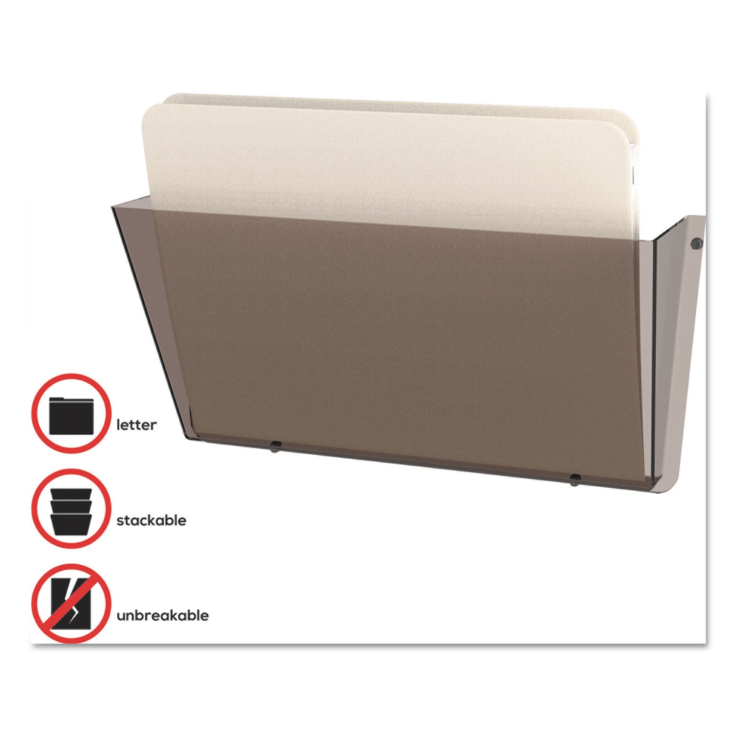 Deflecto Unbreakable DocuPocket - 1 Compartment(s) - 6.50" Height x 14.50" Width x 3" Depth - Unbreakable - Smoke - Plastic - 1 Each