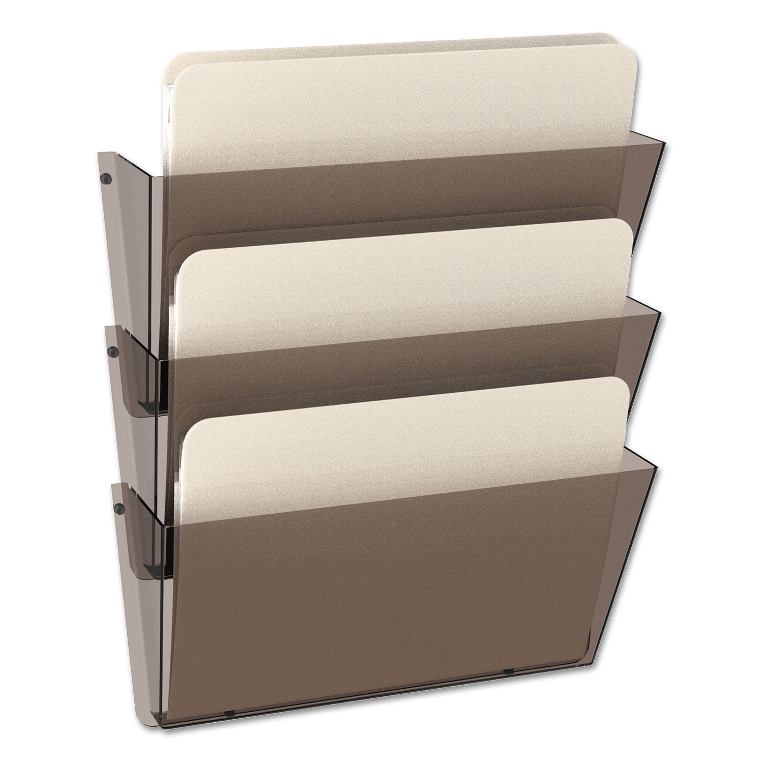 Deflecto Unbreakable DocuPocket - 3 Pocket(s) - 6.50" Height x 14.50" Width x 3" Depth - Unbreakable - Smoke - Plastic - 3 / Pack