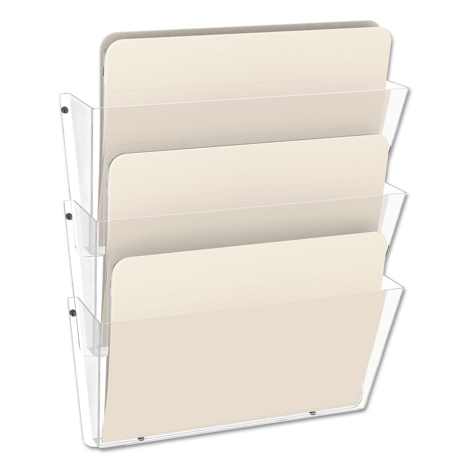 Deflecto Unbreakable DocuPocket - 3 Pocket(s) - 6.50" Height x 14.50" Width x 3" Depth - Unbreakable - Clear - Plastic - 3 / Pack