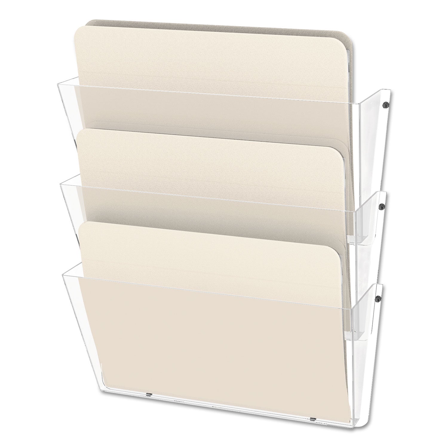 Deflecto Unbreakable DocuPocket - 3 Pocket(s) - 6.50" Height x 14.50" Width x 3" Depth - Unbreakable - Clear - Plastic - 3 / Pack
