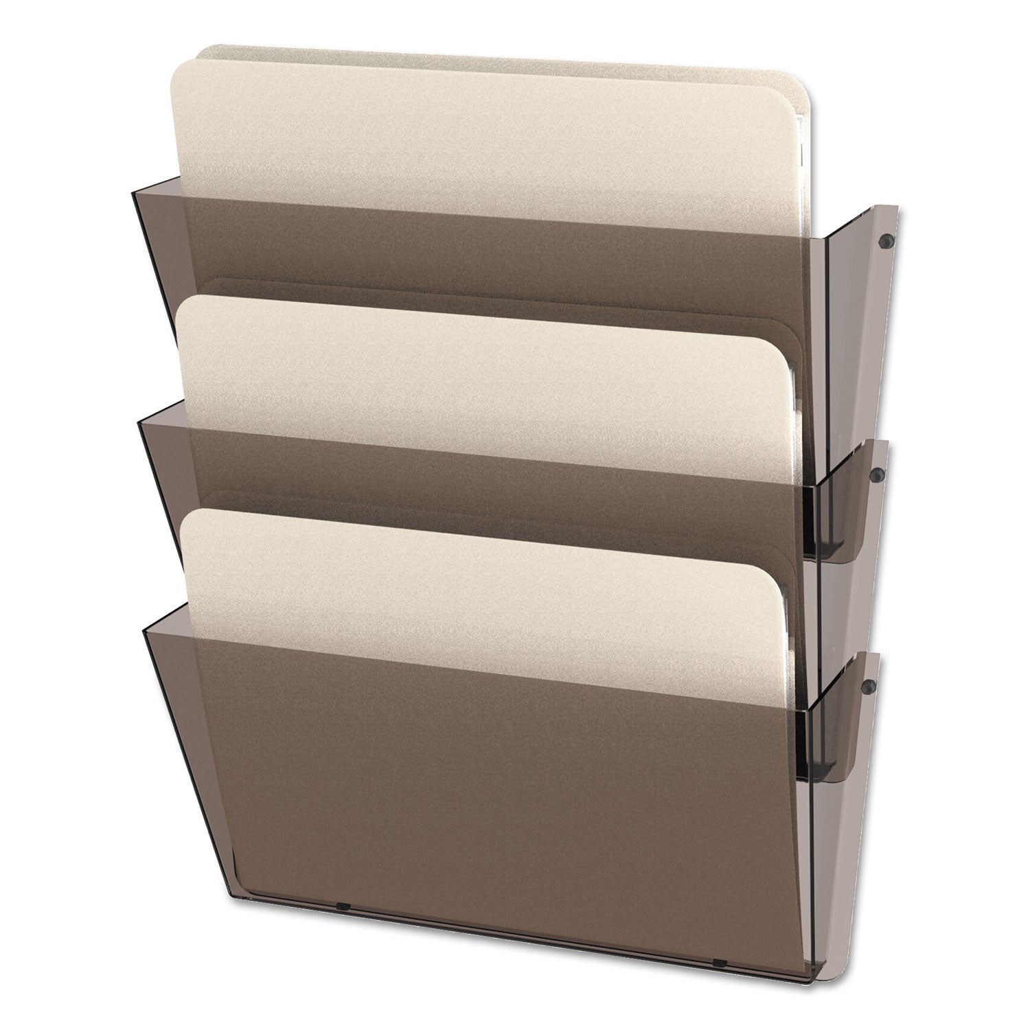 Deflecto Unbreakable DocuPocket - 3 Pocket(s) - 6.50" Height x 14.50" Width x 3" Depth - Unbreakable - Smoke - Plastic - 3 / Pack