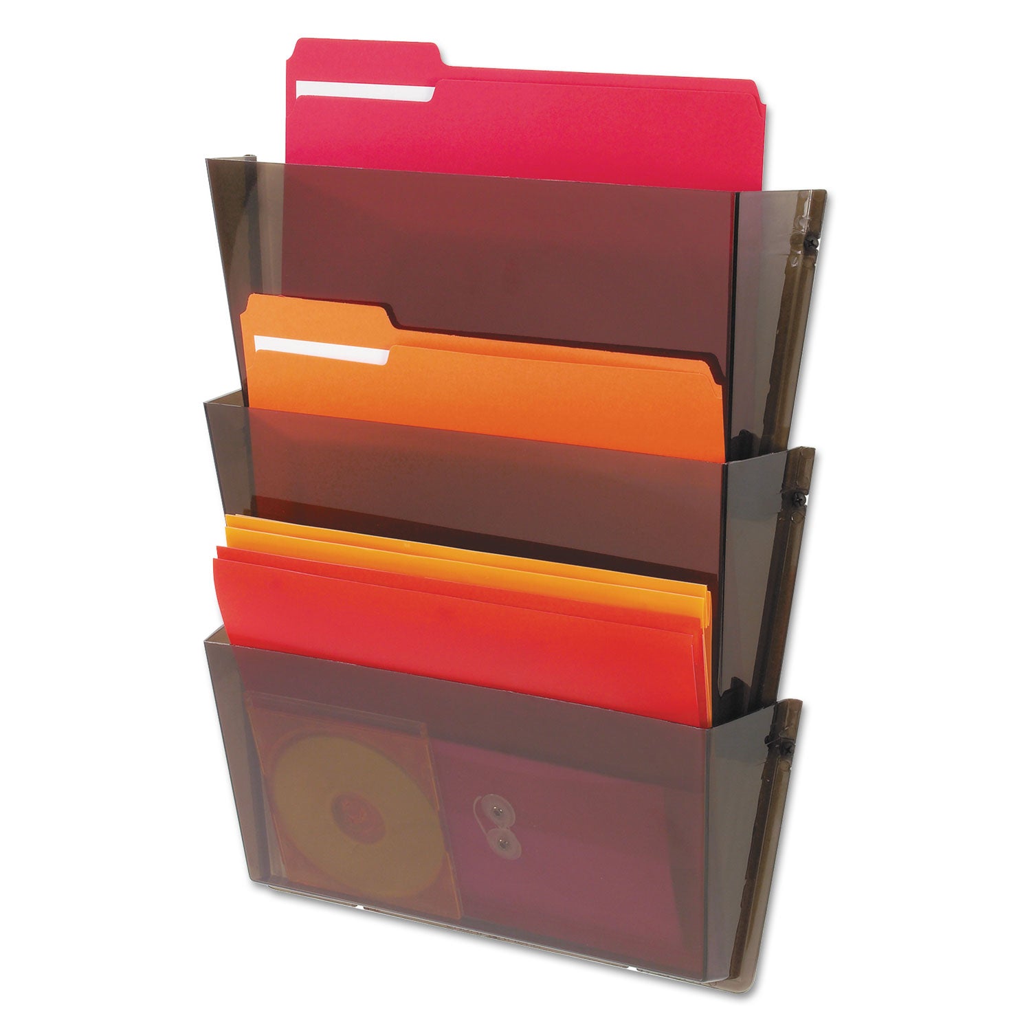 Deflecto Unbreakable DocuPocket - 3 Pocket(s) - 6.50" Height x 14.50" Width x 3" Depth - Unbreakable - Smoke - Plastic - 3 / Pack