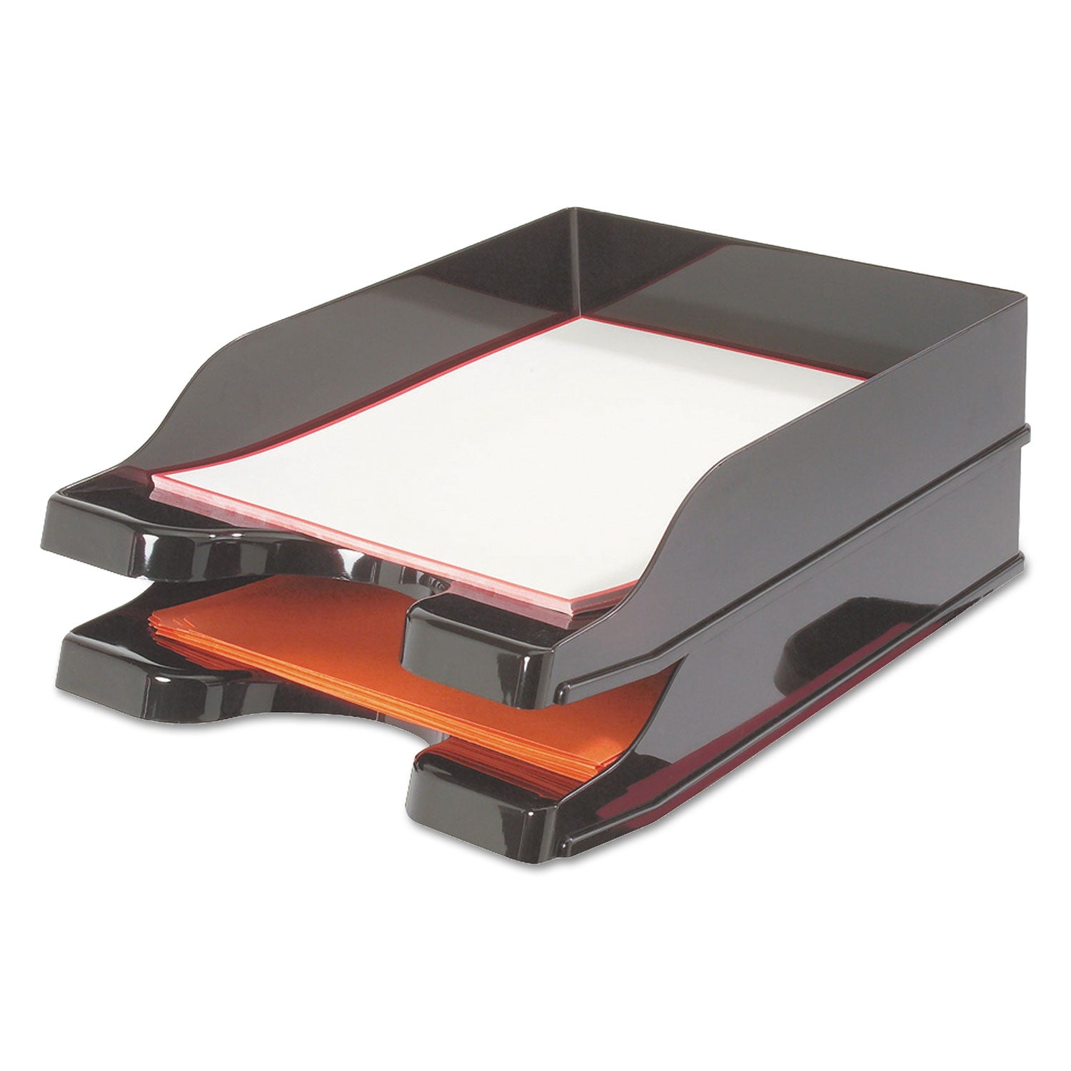 2 Tier(s) - 2.50" Height x 10" Width x 13.75" Depth - Desktop - Black - Polystyrene - 1 Set