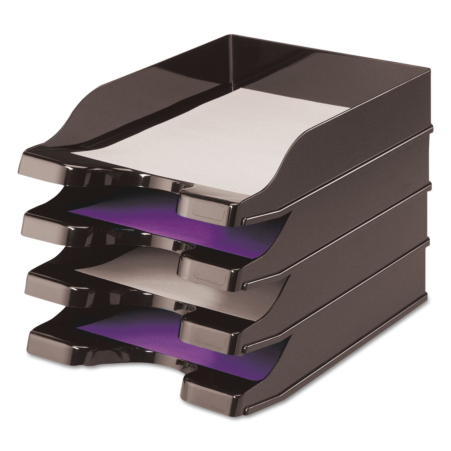 2 Tier(s) - 2.50" Height x 10" Width x 13.75" Depth - Desktop - Black - Polystyrene - 1 Set