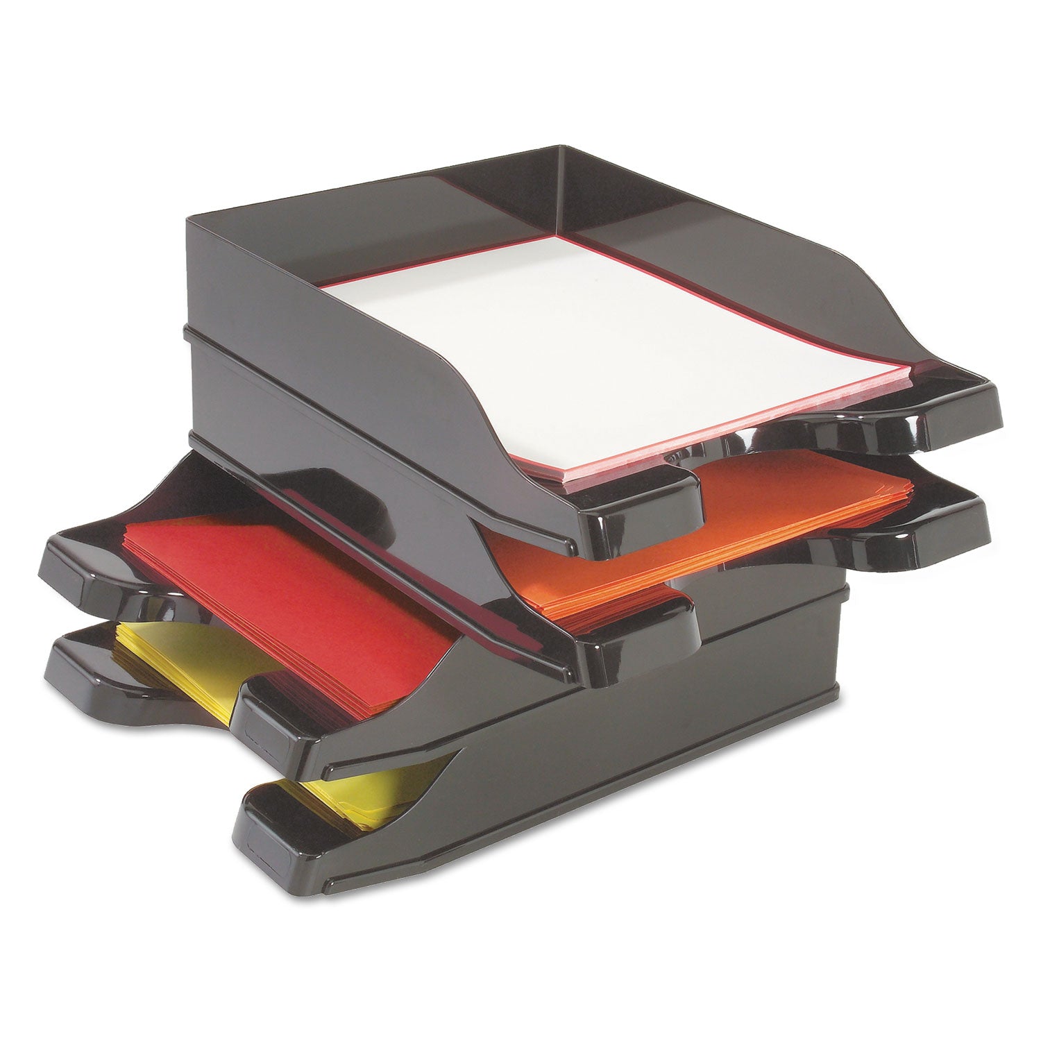 2 Tier(s) - 2.50" Height x 10" Width x 13.75" Depth - Desktop - Black - Polystyrene - 1 Set