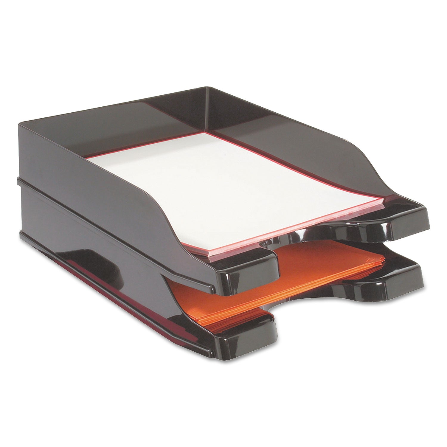 2 Tier(s) - 2.50" Height x 10" Width x 13.75" Depth - Desktop - Black - Polystyrene - 1 Set