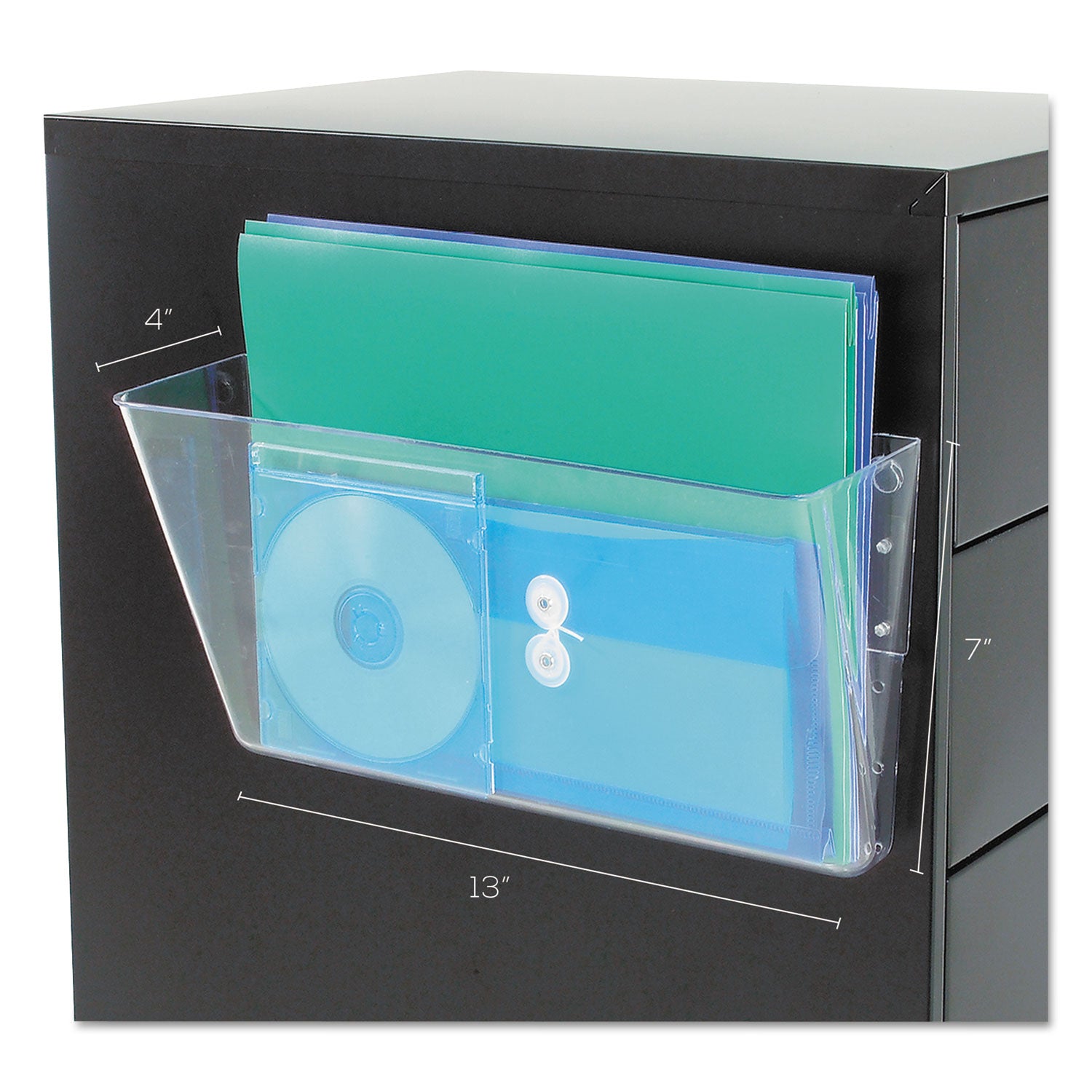 Deflecto Magnetic DocuPocket - 1 Compartment(s) - 7" Height x 13" Width x 4" Depth - Clear - Plastic - 1 Each