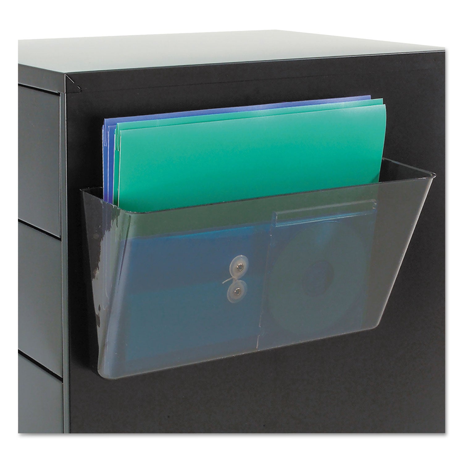 Deflecto Magnetic DocuPocket - 7" Height x 13" Width x 4" Depth - Smoke - Plastic - 1 Each