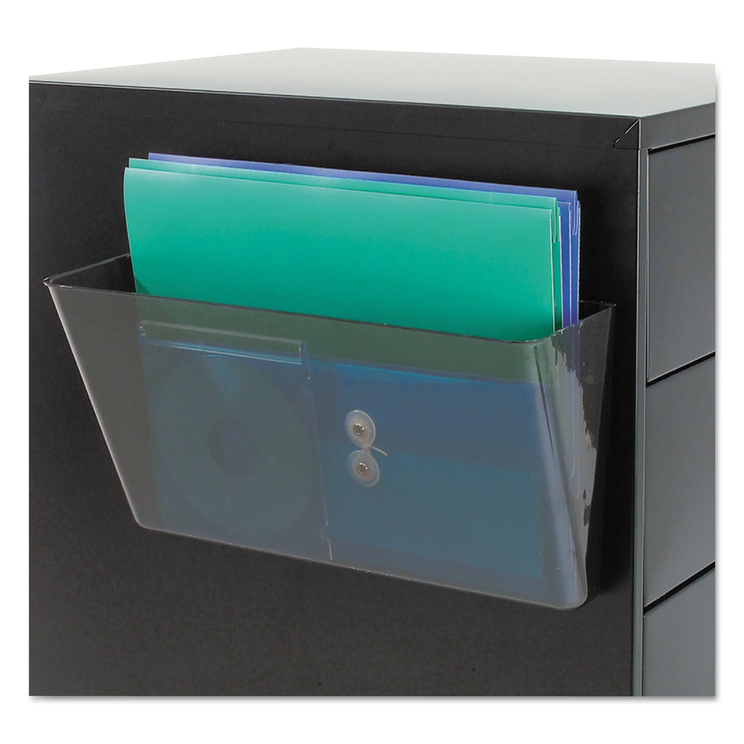 Deflecto Magnetic DocuPocket - 7" Height x 13" Width x 4" Depth - Smoke - Plastic - 1 Each