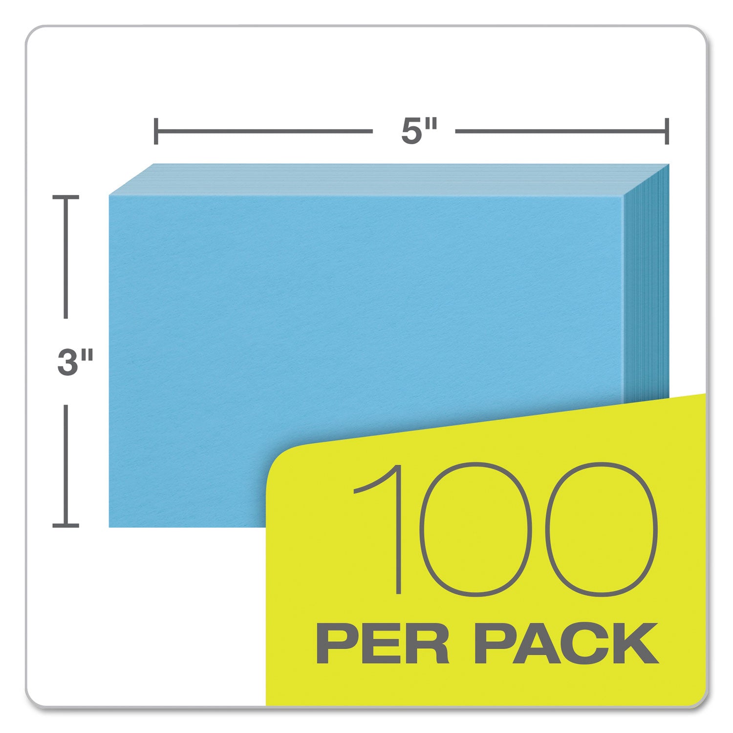 Oxford Colored Blank Index Cards, Blue, 3" x 5", Plain, Durable, 100 Sheets per Pack
