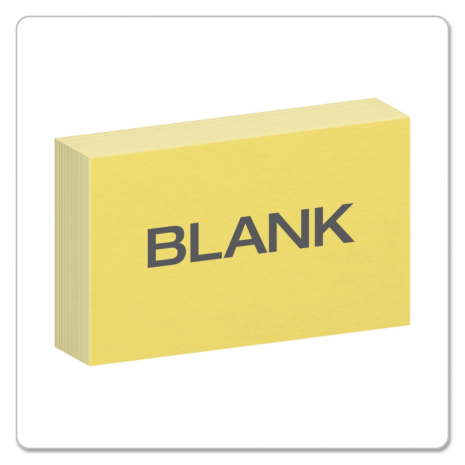 Oxford Colored Blank Index Cards, 3" x 5", Canary, Plain, Durable, Recycled, 100 Sheets per Pack
