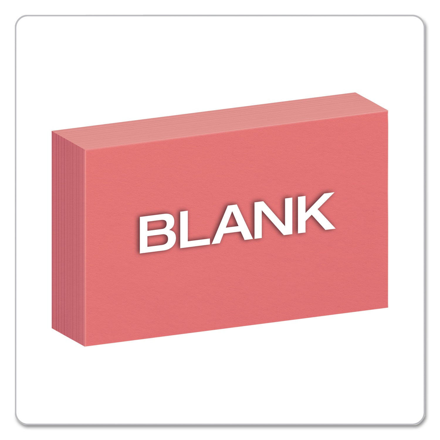 Oxford Colored Blank Index Cards, Cherry, 3" x 5", Plain, Durable, 100 Sheets per Pack