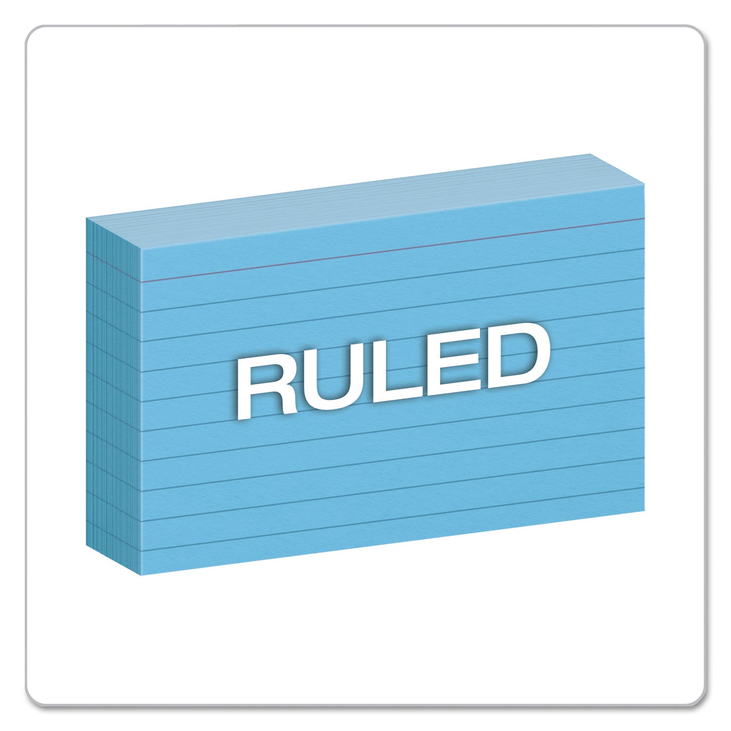 Oxford Colored Ruled Index Cards - Front Ruling Surface - Ruled Front Ruling - 90 lb Basis Weight - 3" x 5" Sheet Size - Blue Paper - 100 / Pack