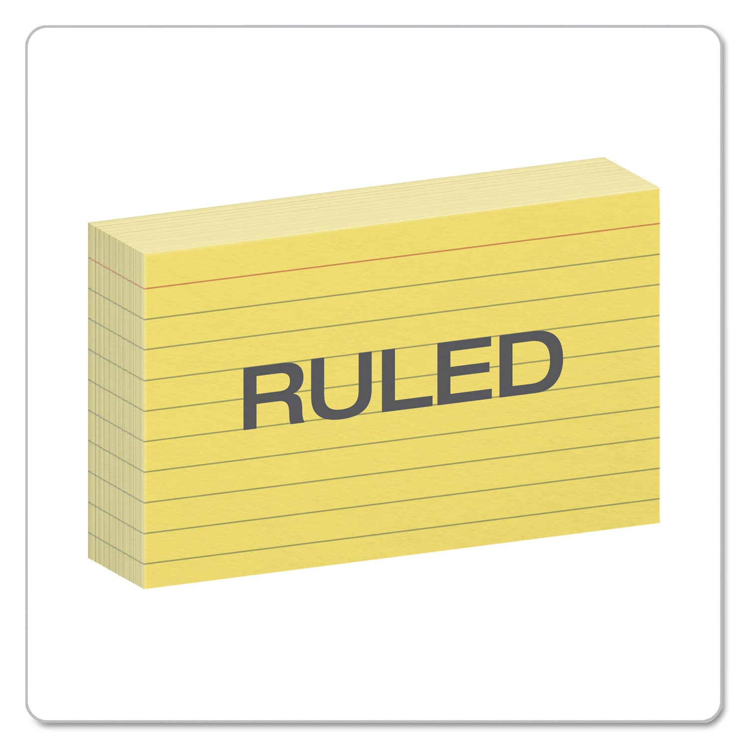 Oxford Colored Ruled Index Cards - Front Ruling Surface - Ruled Front Ruling - 90 lb Basis Weight - 3" x 5" Sheet Size - Canary Paper - 100 / Pack