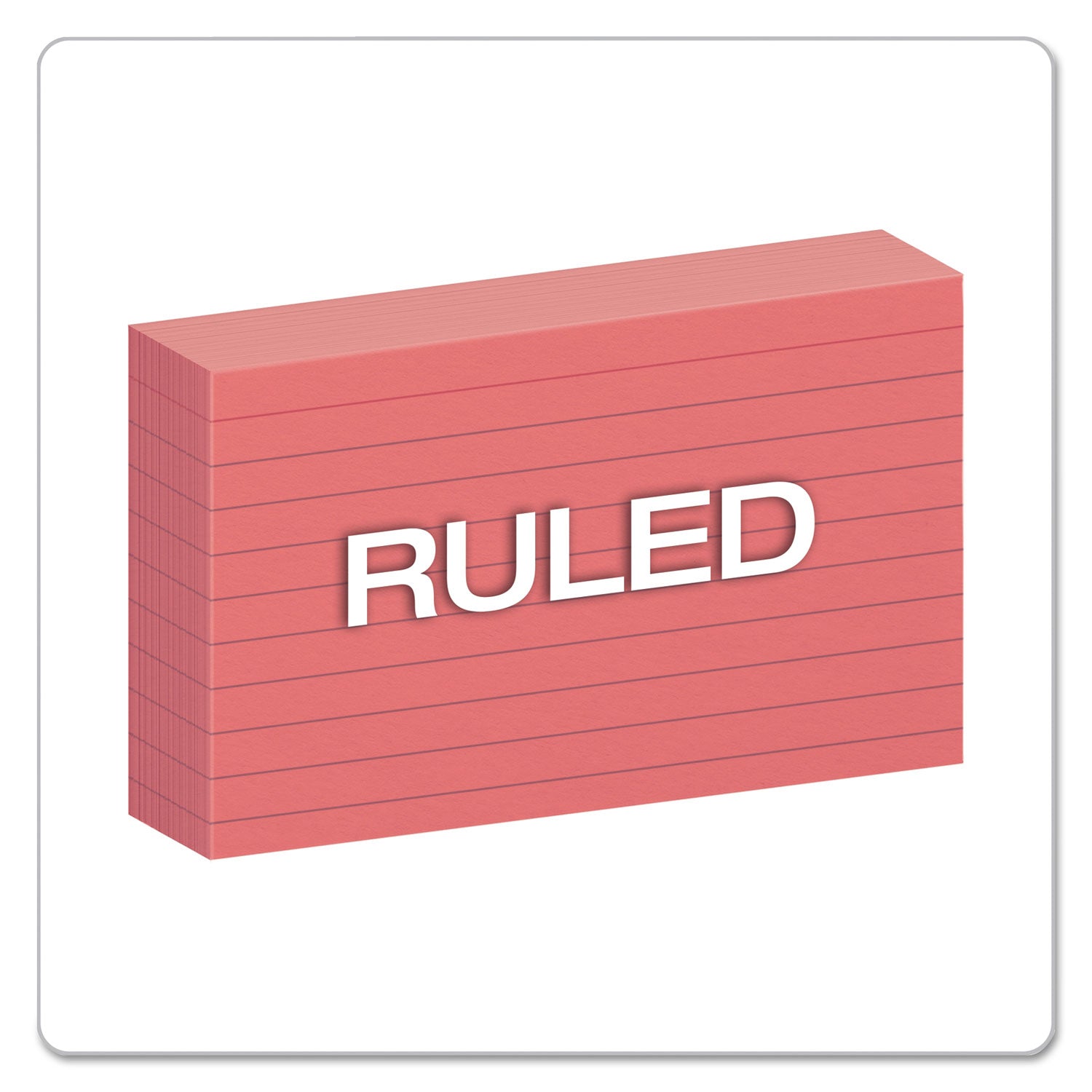 Oxford Colored Ruled Index Cards, 3" x 5", Cherry, 100 Sheets per Pack