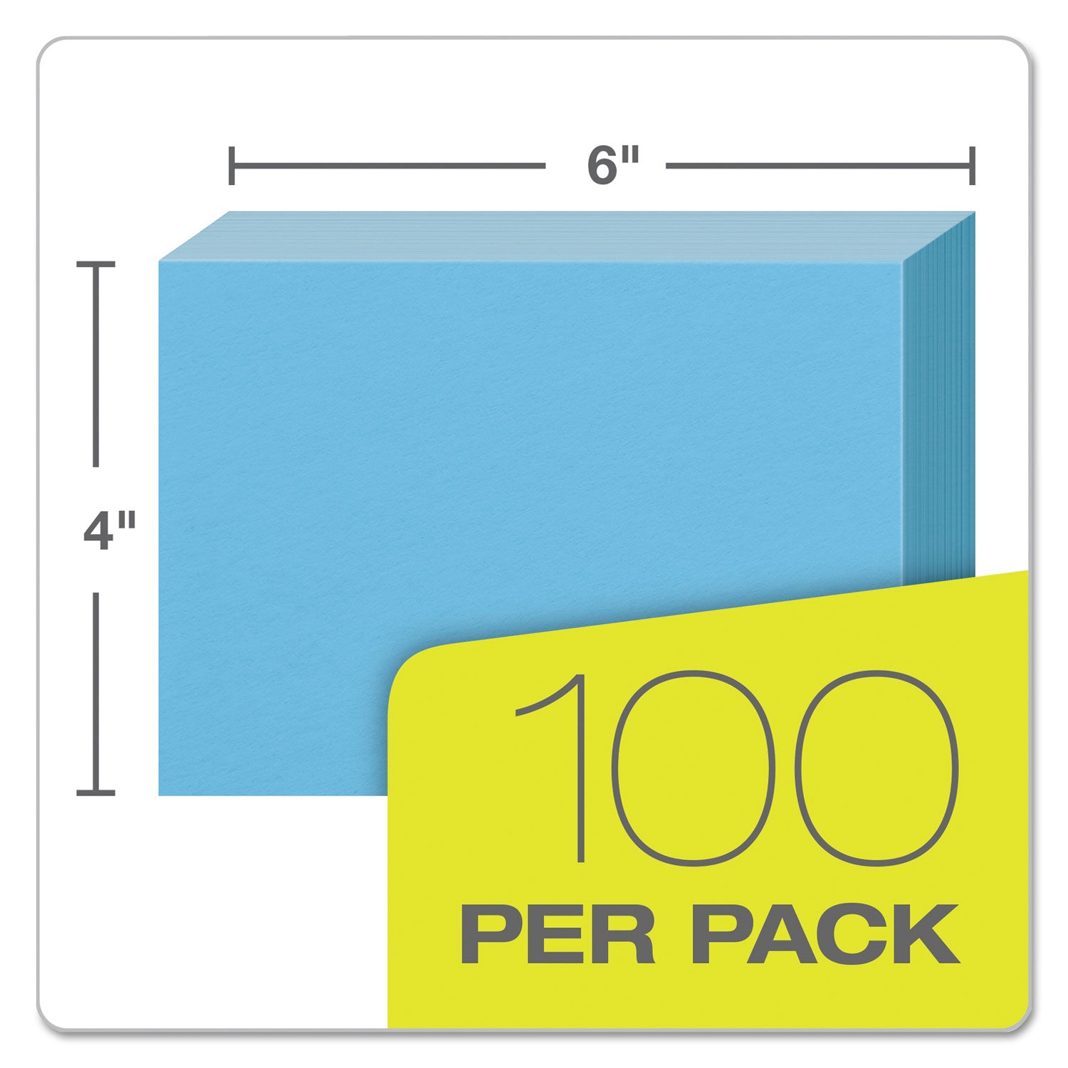 Oxford Colored Blank Index Cards, Blue, 4" x 6", Plain, Durable, 100 Sheets per Pack