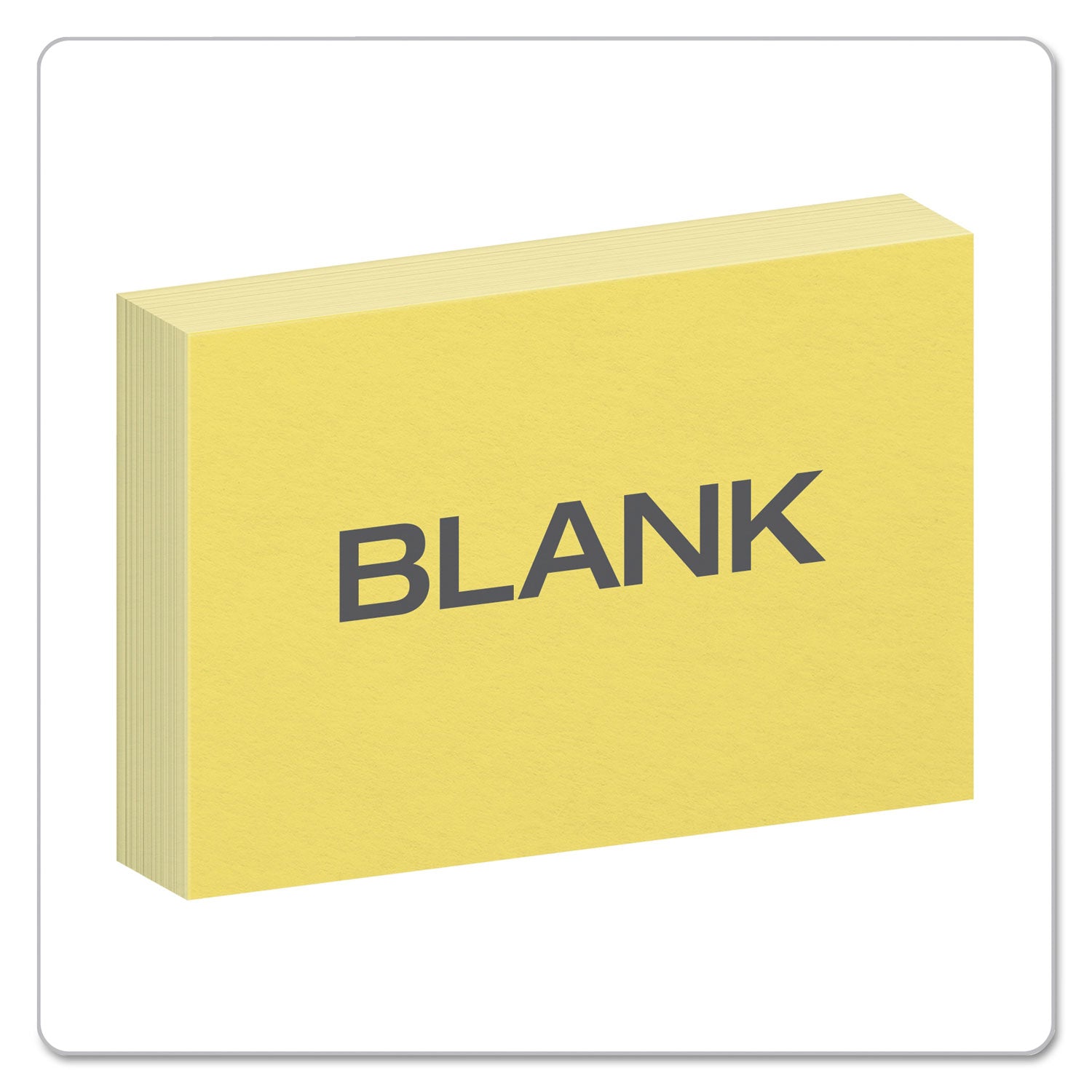 Oxford Colored Blank Index Cards, 4" x 6", Canary, 100 Sheets per Pack