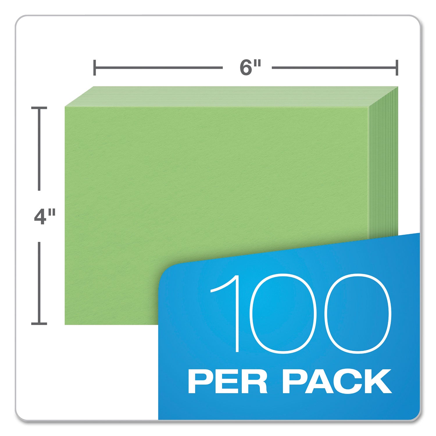 Oxford Colored Blank Index Cards, Green, 4" x 6", Plain, Durable, 100 Sheets per Pack