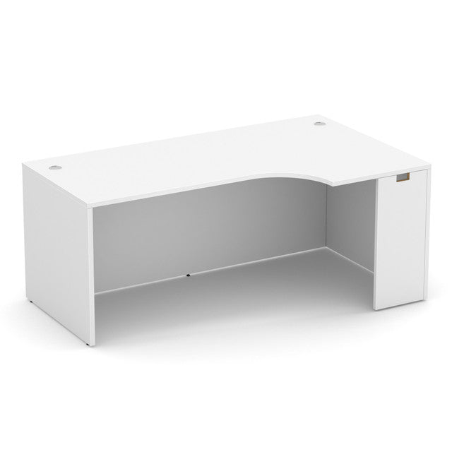 OfficeSource Laminate Credenza with Right Corner Extension - 71''W - White