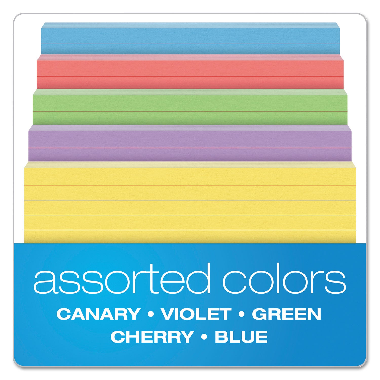 4" x 6" - Sustainable Forestry Initiative (SFI) - Acid-free - Cherry, Blue, Green, Canary, Violet - 100 / Pack