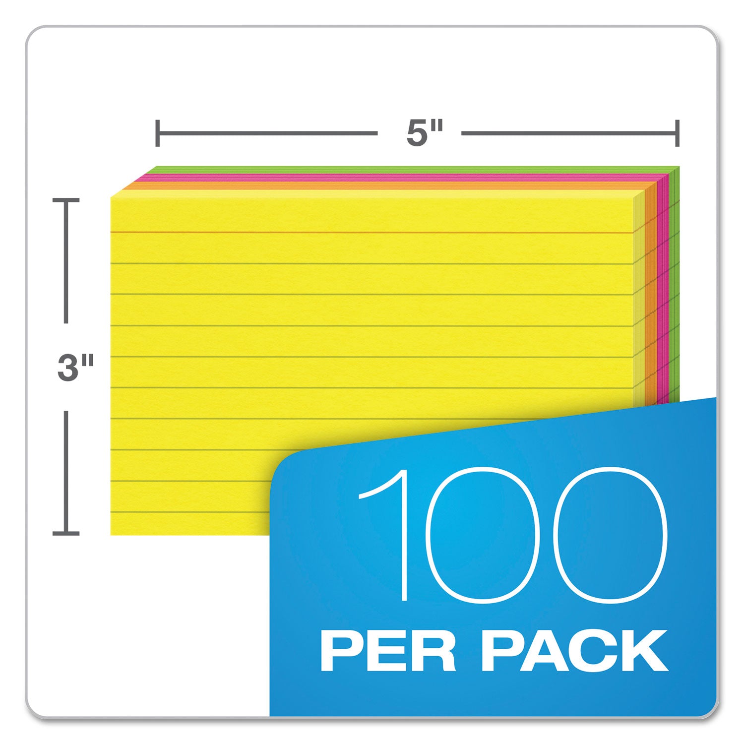 3" x 5" - Sustainable Forestry Initiative (SFI) - Orange, Yellow, Pink, Orange - 100 / Pack