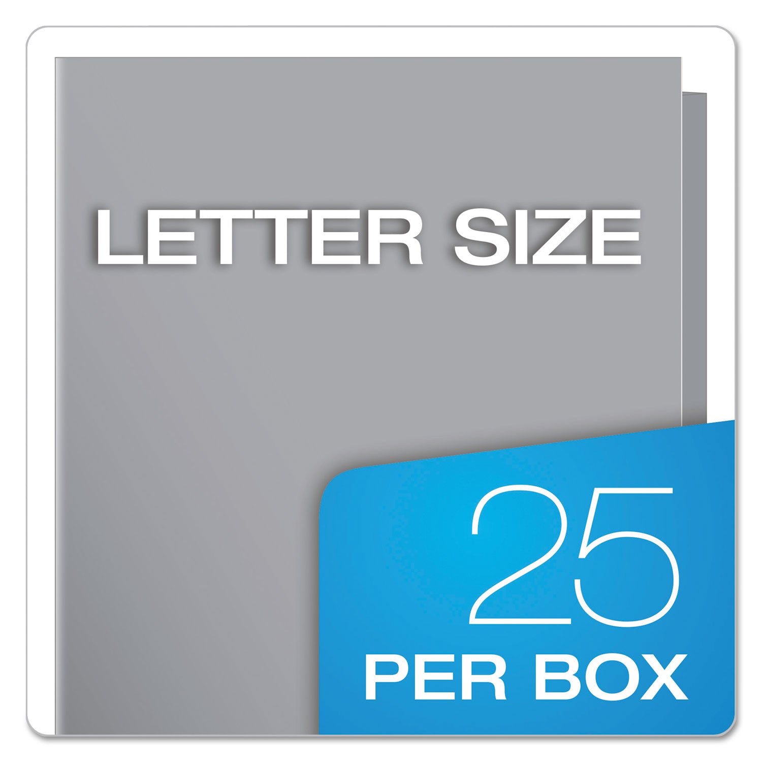 Oxford Showfolio Letter Pocket Folder, 8.5" x 11", 2 Internal Pockets, 100 Sheet Capacity, Gray, Die-cut, High Gloss, Laminated, CD Holder, Soil & Moisture Resistant, 25/Box