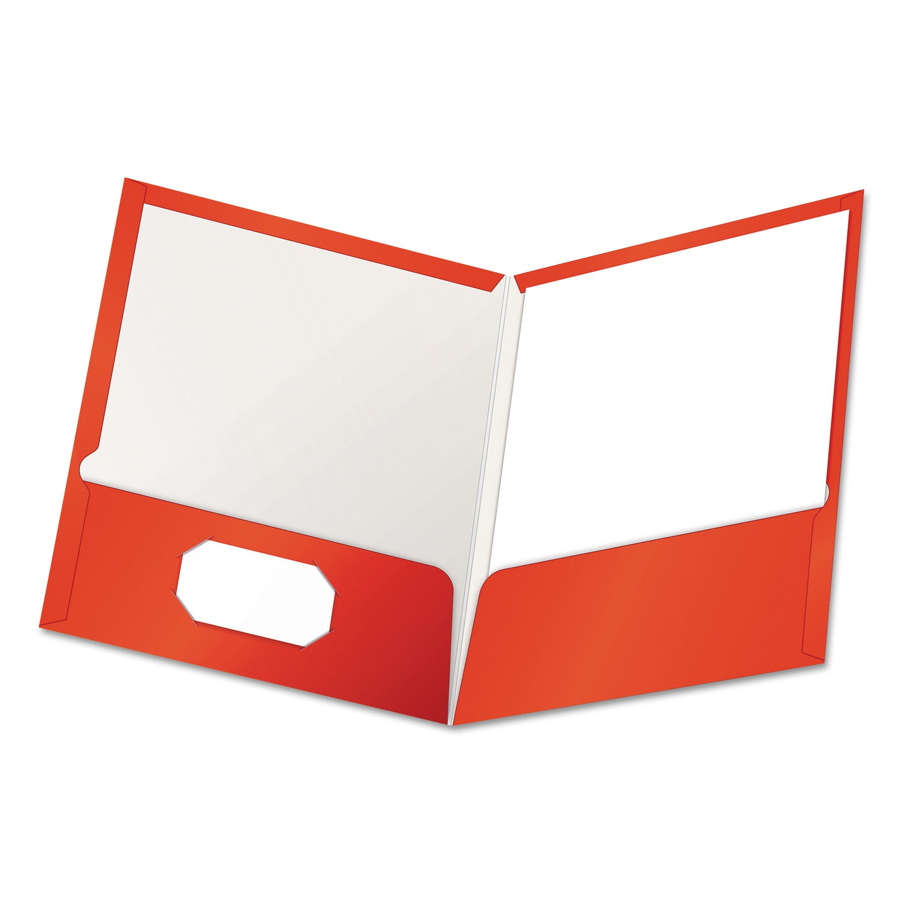 Oxford Letter Pocket Folder - 8 1/2" x 11" - 100 Sheets Capacity - 2 Pocket(s) - Red - Laminated, High Gloss, Soil Resistant, Moisture Resistant, Die-cut - 25 / Box